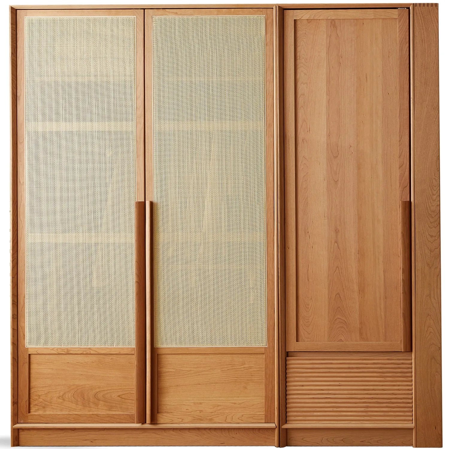 Scandinavian Rattan Cherry Wood Wardrobe BLOSSOM