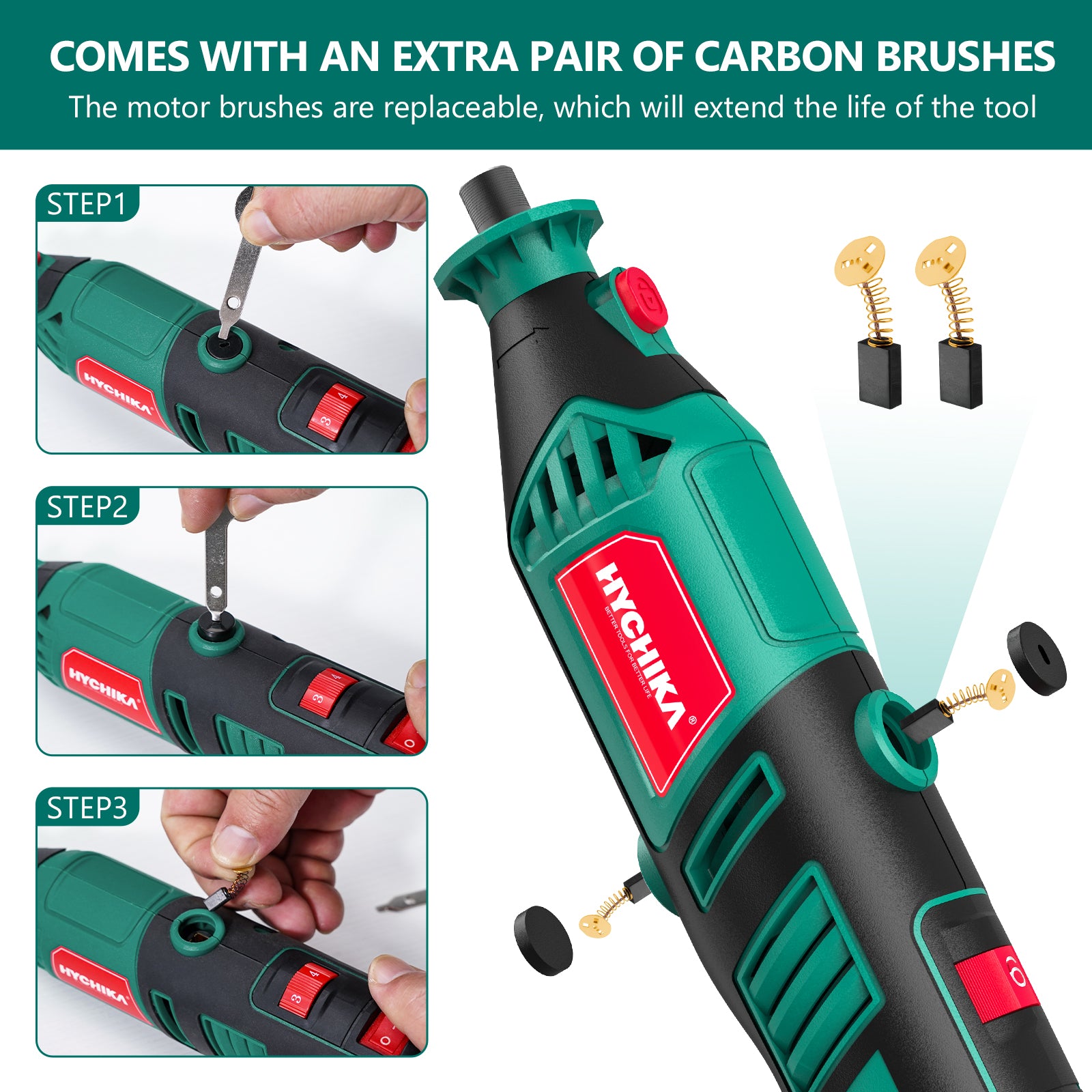 HYCHIKA 180W Rotary Tool, Variable Speed Rotary Tool Kit with Flex Shaft, 173pcs Accessories Kit & 8000-35000RPM Multi-Tool