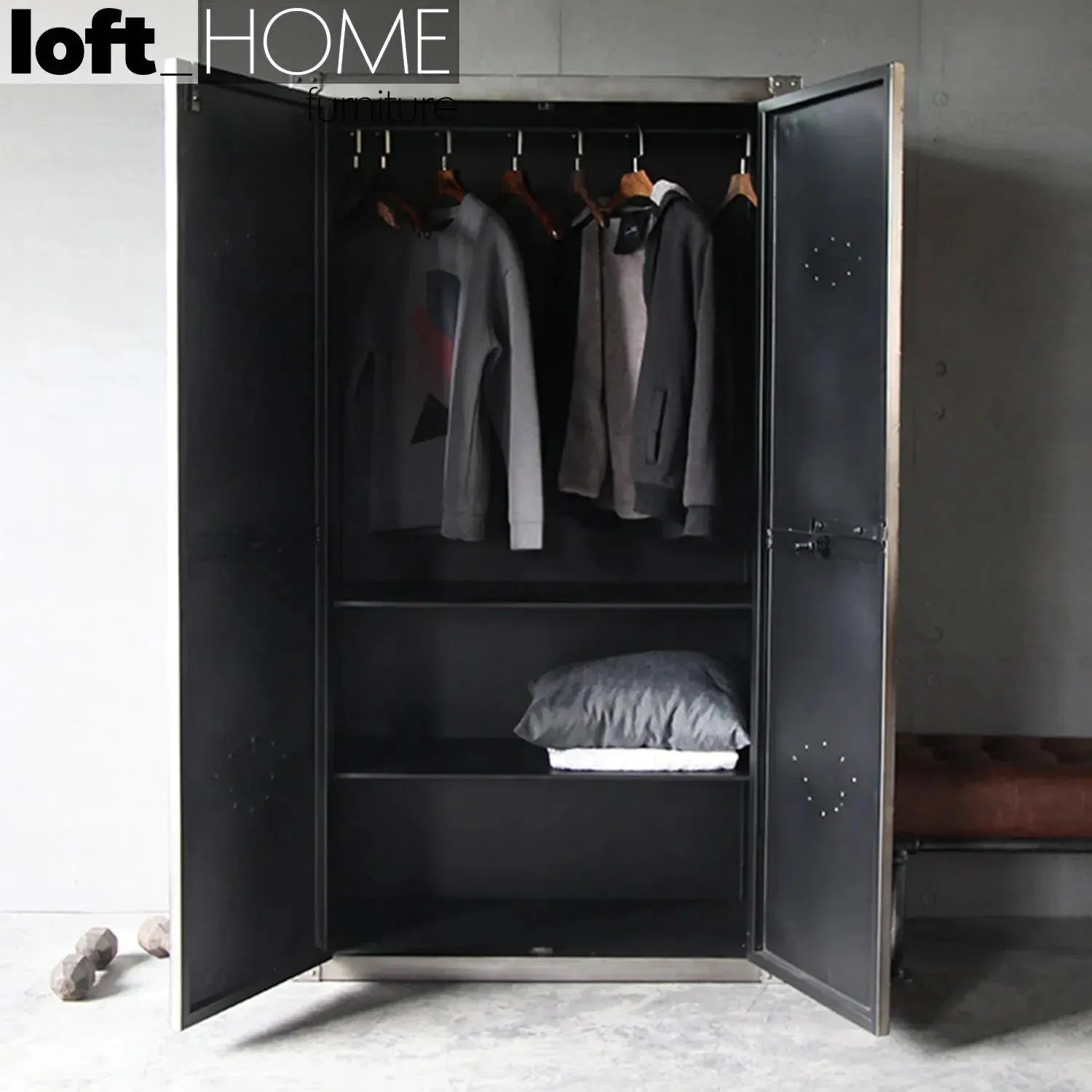 Industrial Metal Wardrobe HATCH WHEEL DOUBLE