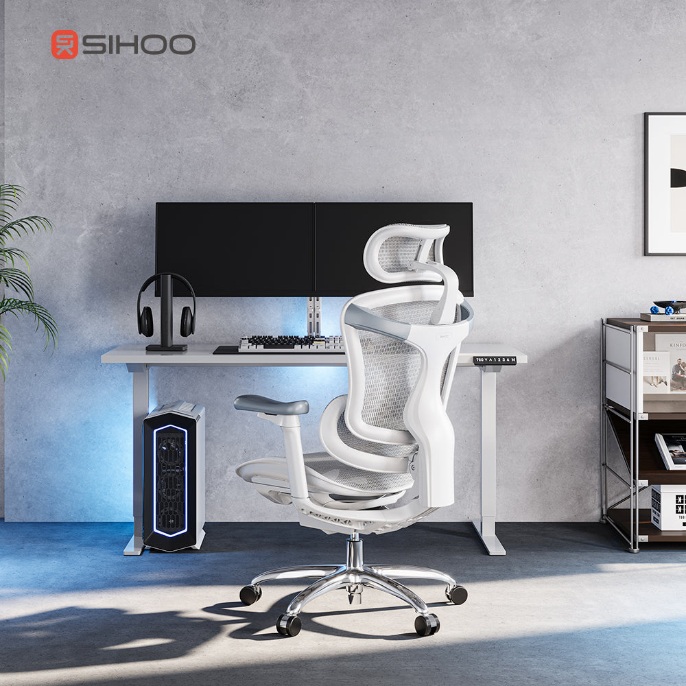 Sihoo Doro C100 Grey Frame Grey Mesh Ergonomic Office Chair