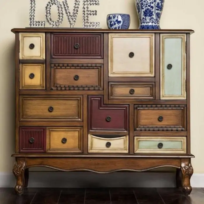 💝 Last day for clearance-Walnut accent cabinet with 14 drawers