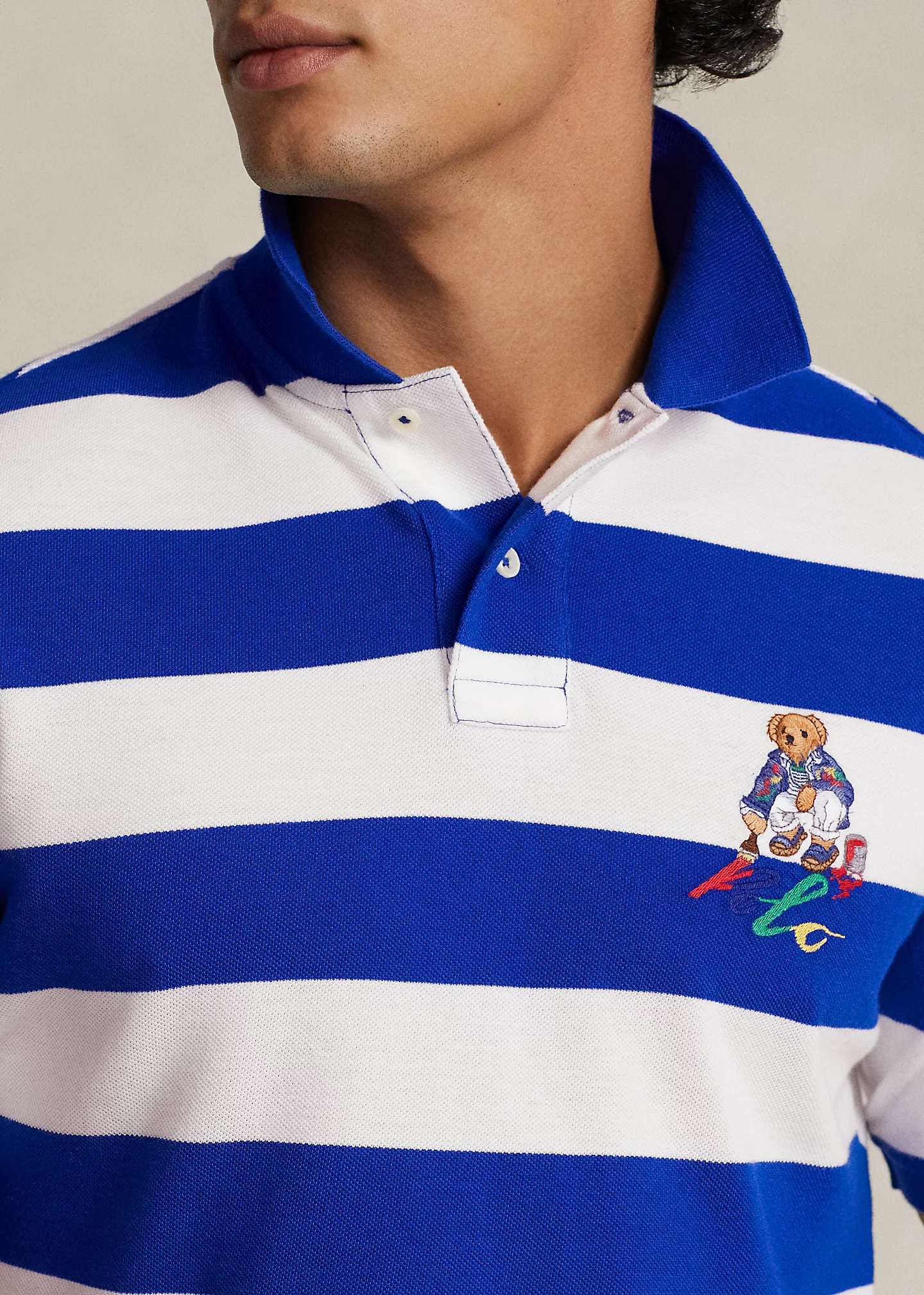 Classic Fit Polo Bear Mesh Polo Shirt
