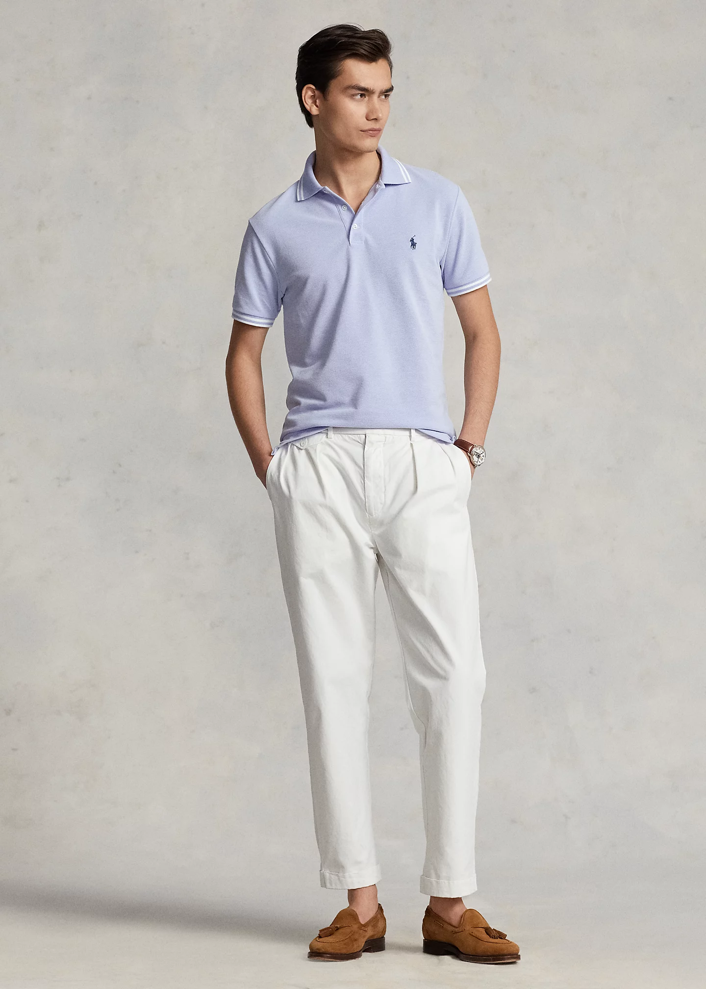 Custom Slim Fit Stretch Mesh Polo Shirt