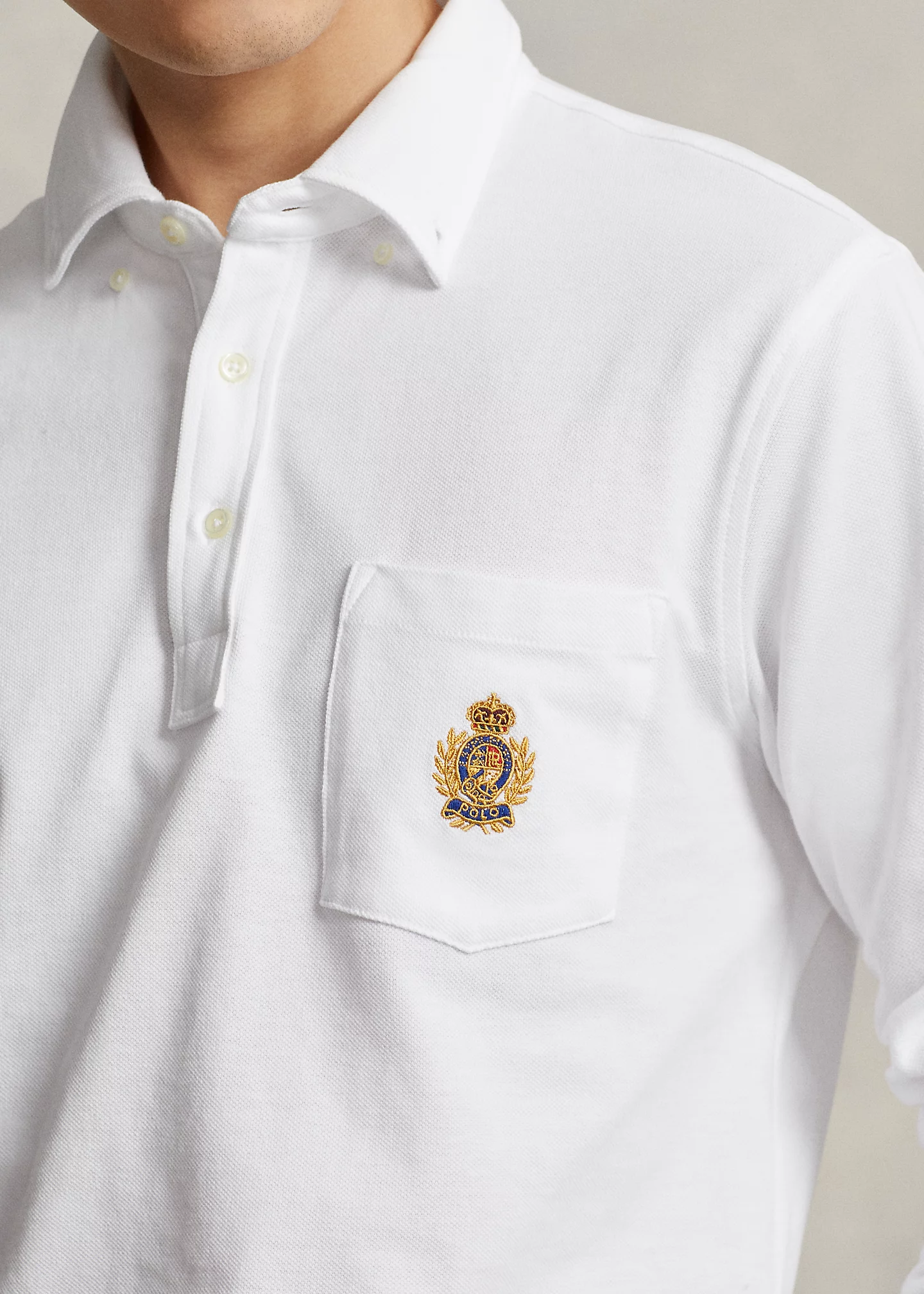 Classic Fit Polo Crest Mesh Polo Shirt
