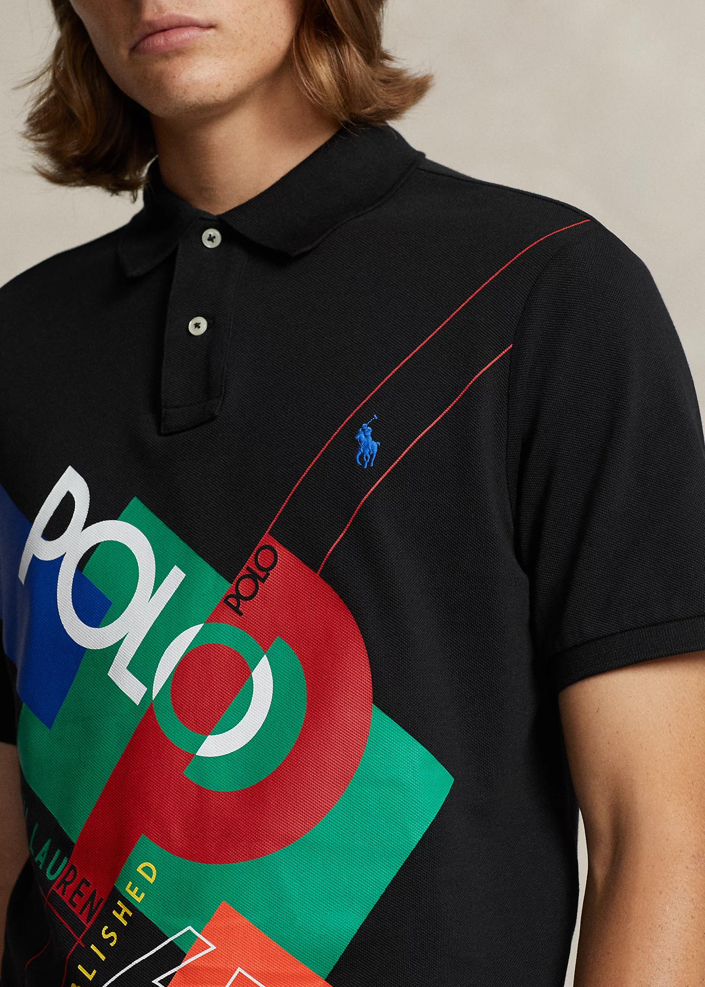 Classic Fit Logo Mesh Polo Shirt