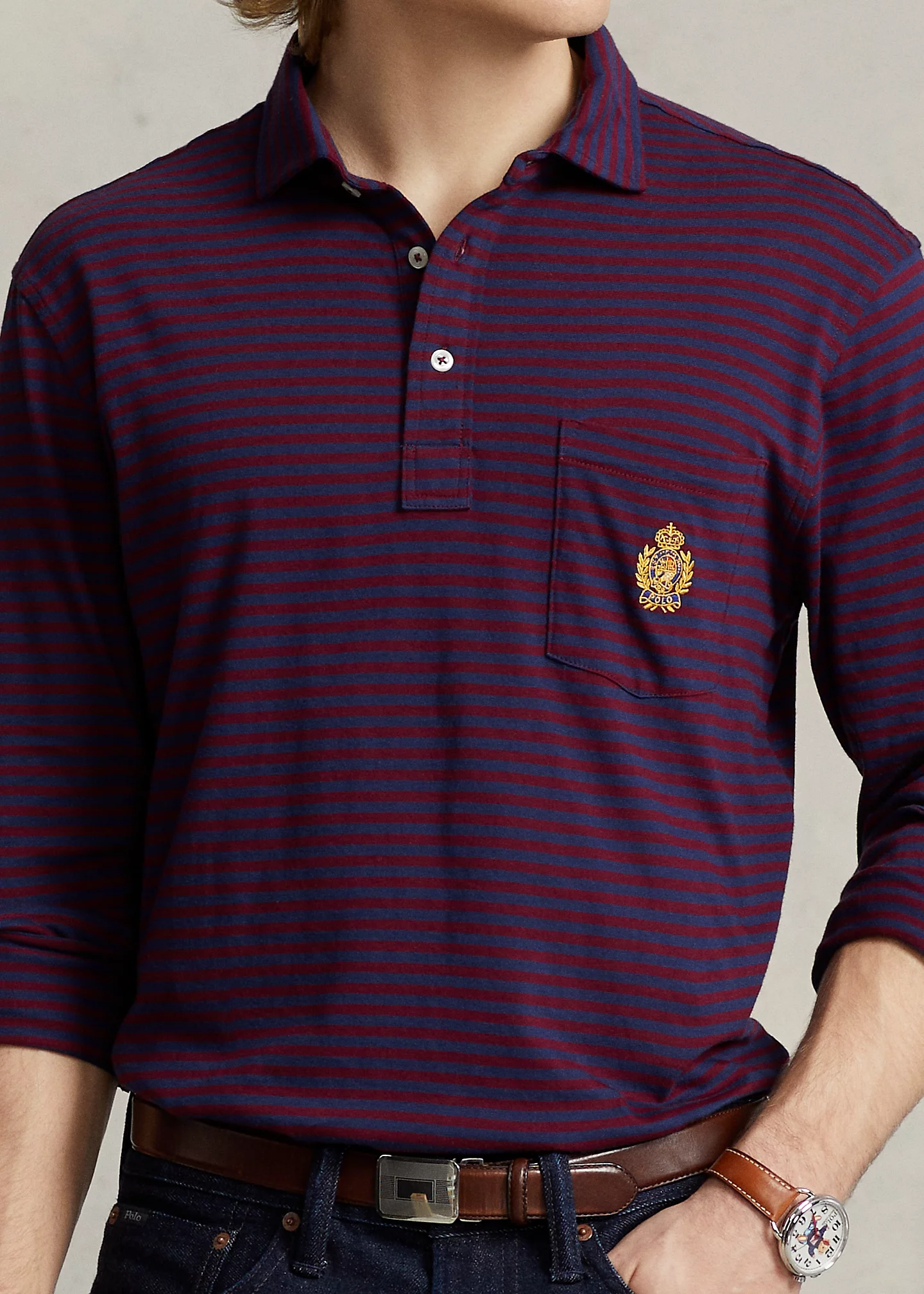 Standard Fit Polo Crest Lisle Polo Shirt