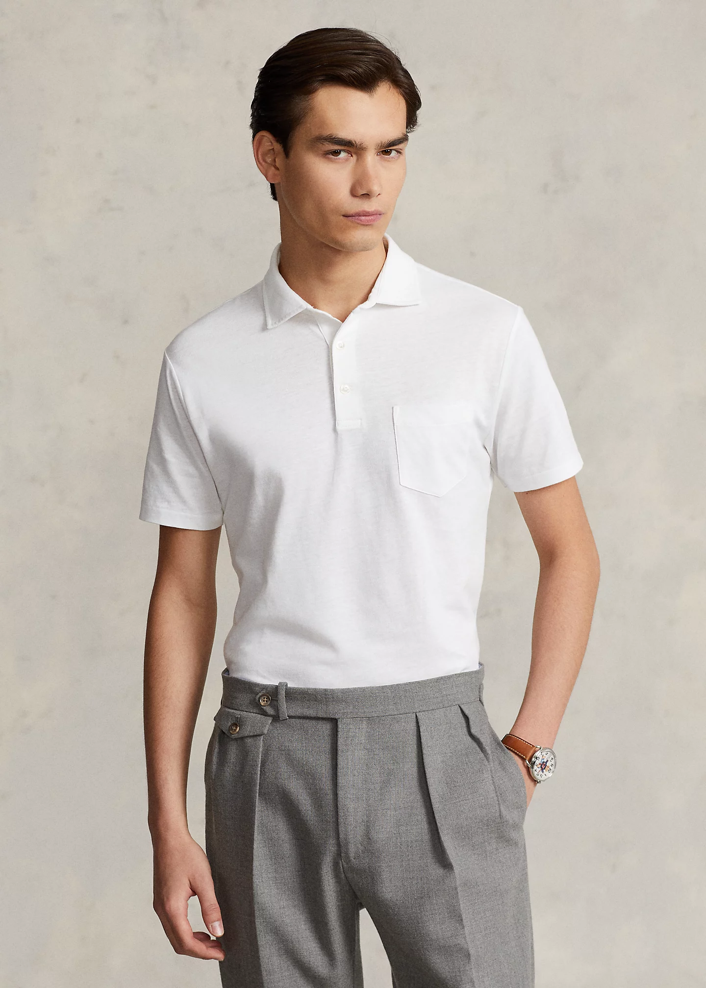 Custom Slim Fit Cotton-Linen Polo Shirt