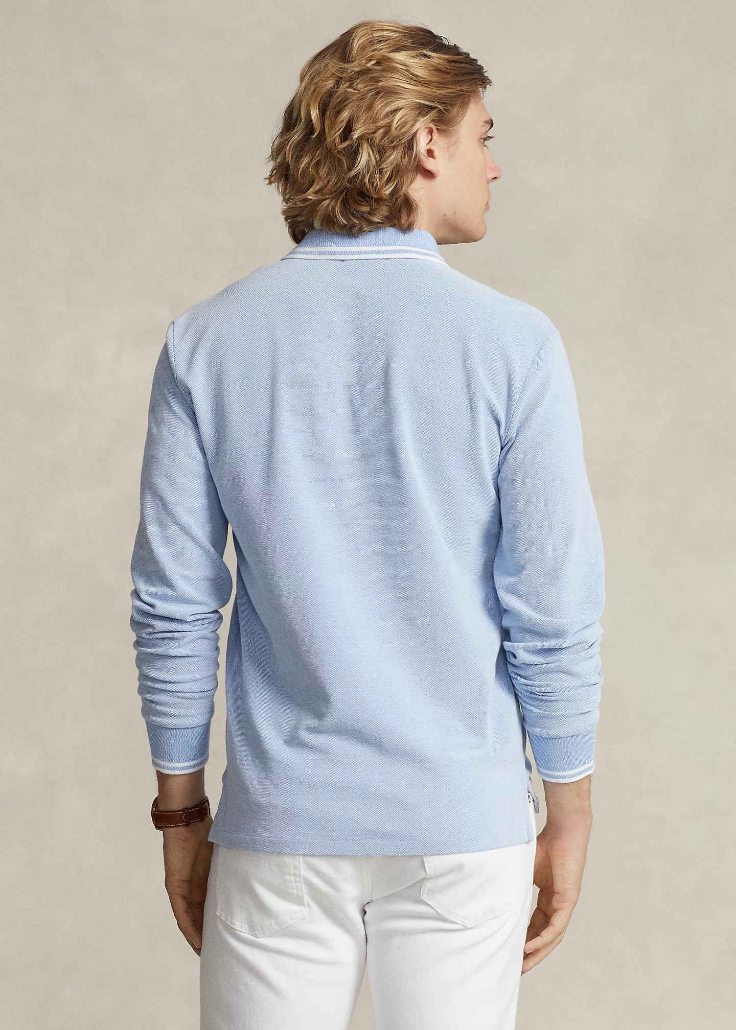 Custom Slim Fit Stretch Oxford Mesh Polo