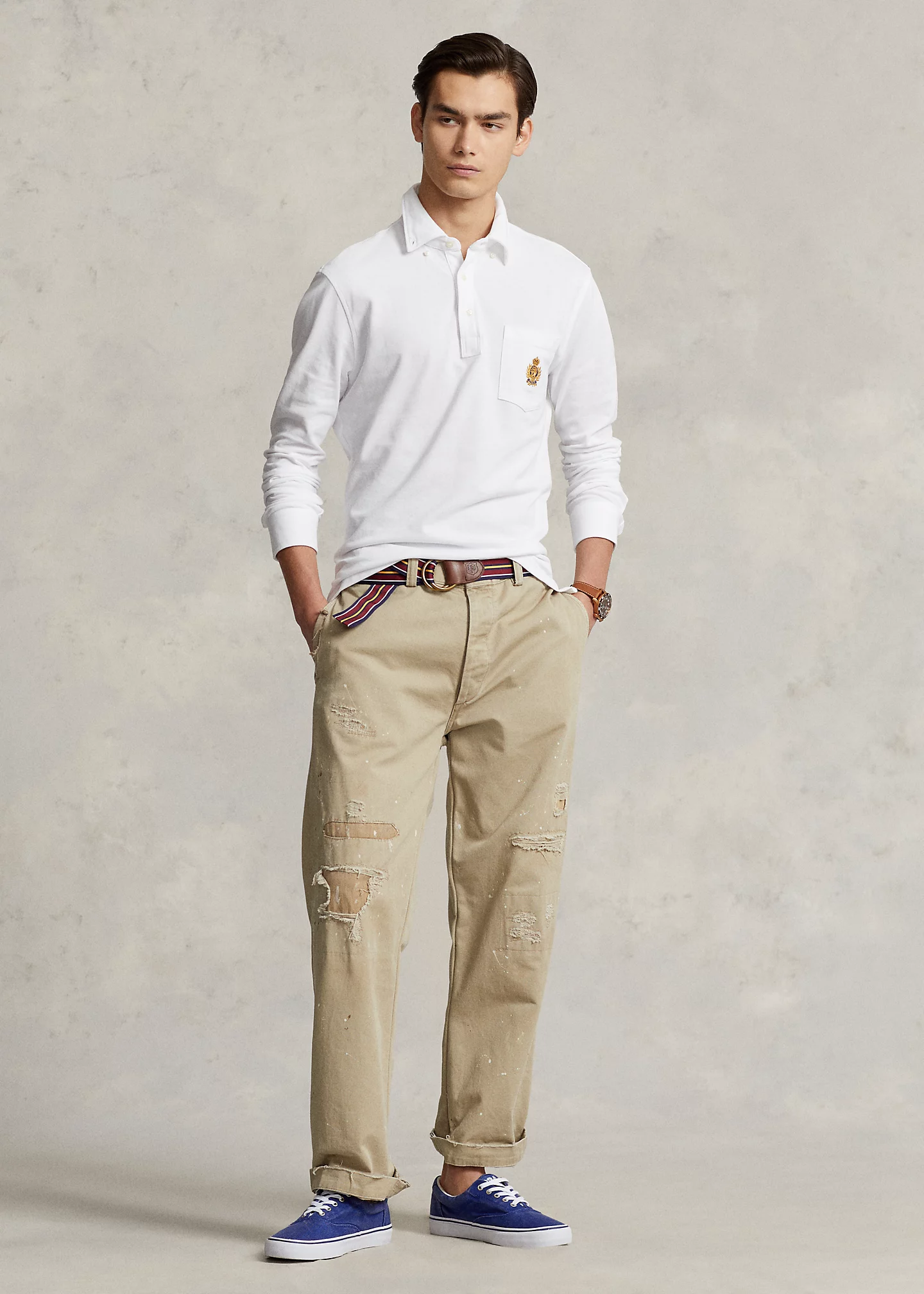 Classic Fit Polo Crest Mesh Polo Shirt