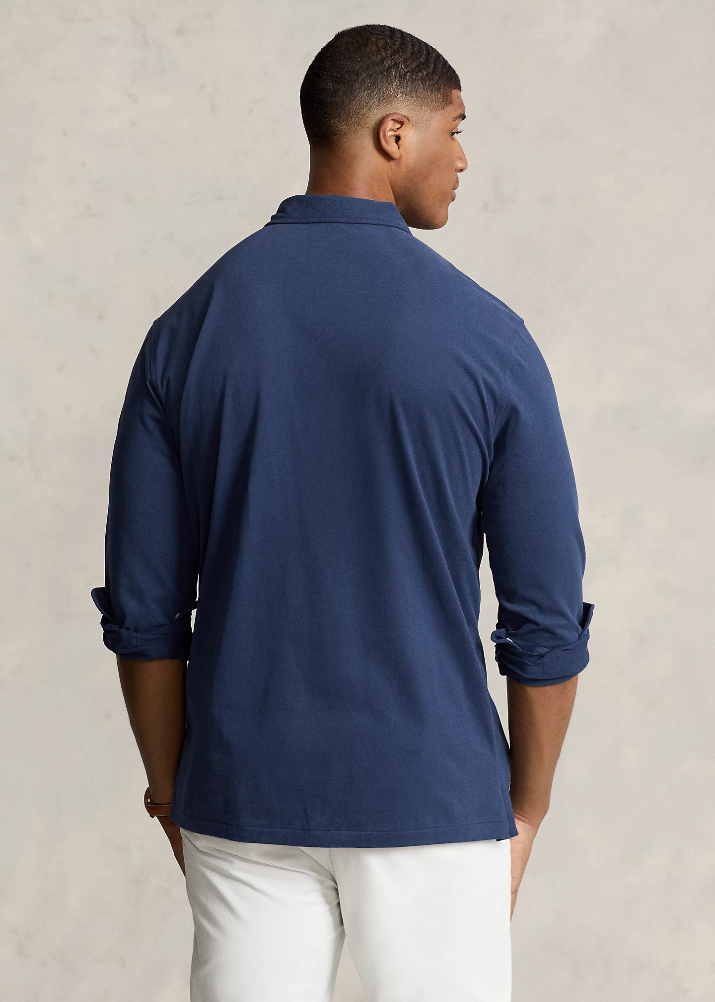 Jersey Long-Sleeve Polo Shirt