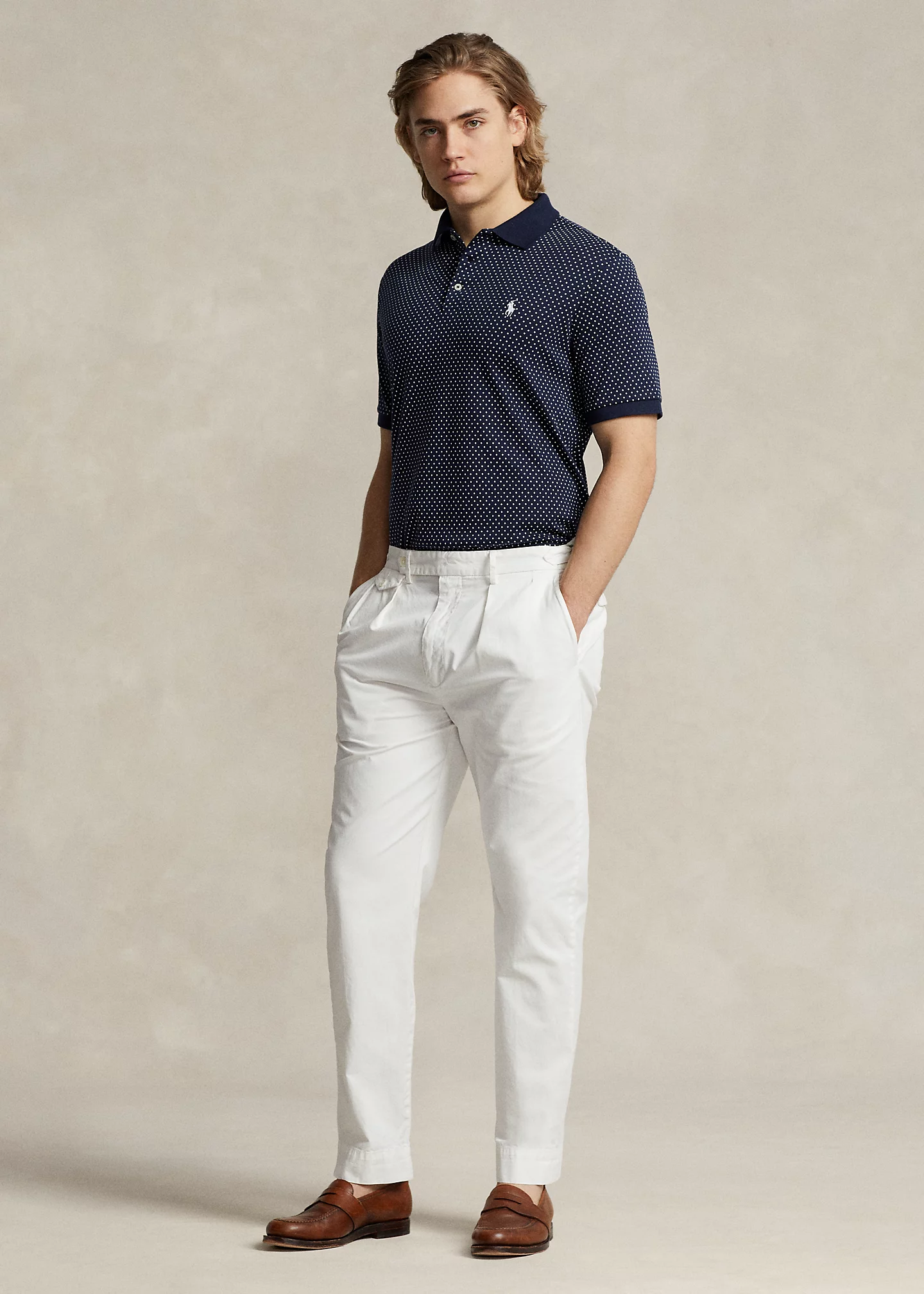 Classic Fit Dot Soft Cotton Polo Shirt