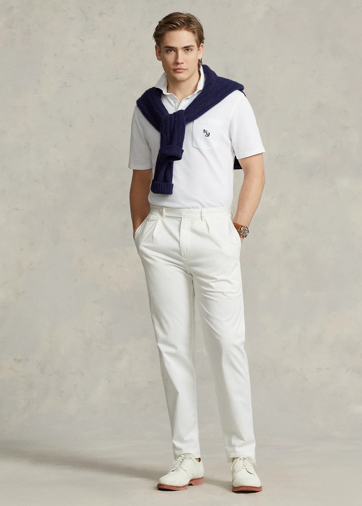 Classic Fit Anchor Mesh Polo Shirt