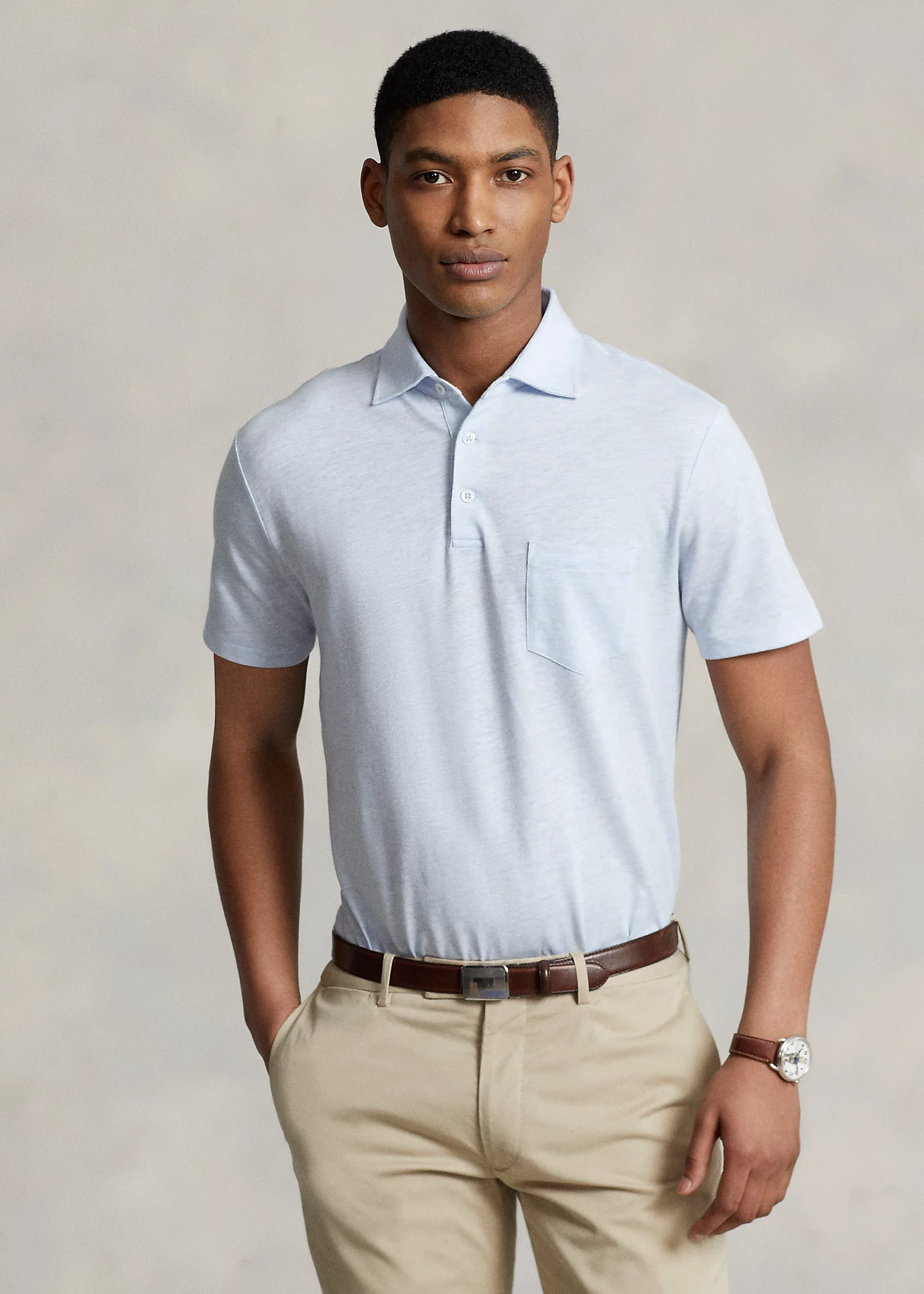 Custom Slim Fit Cotton-Linen Polo Shirt