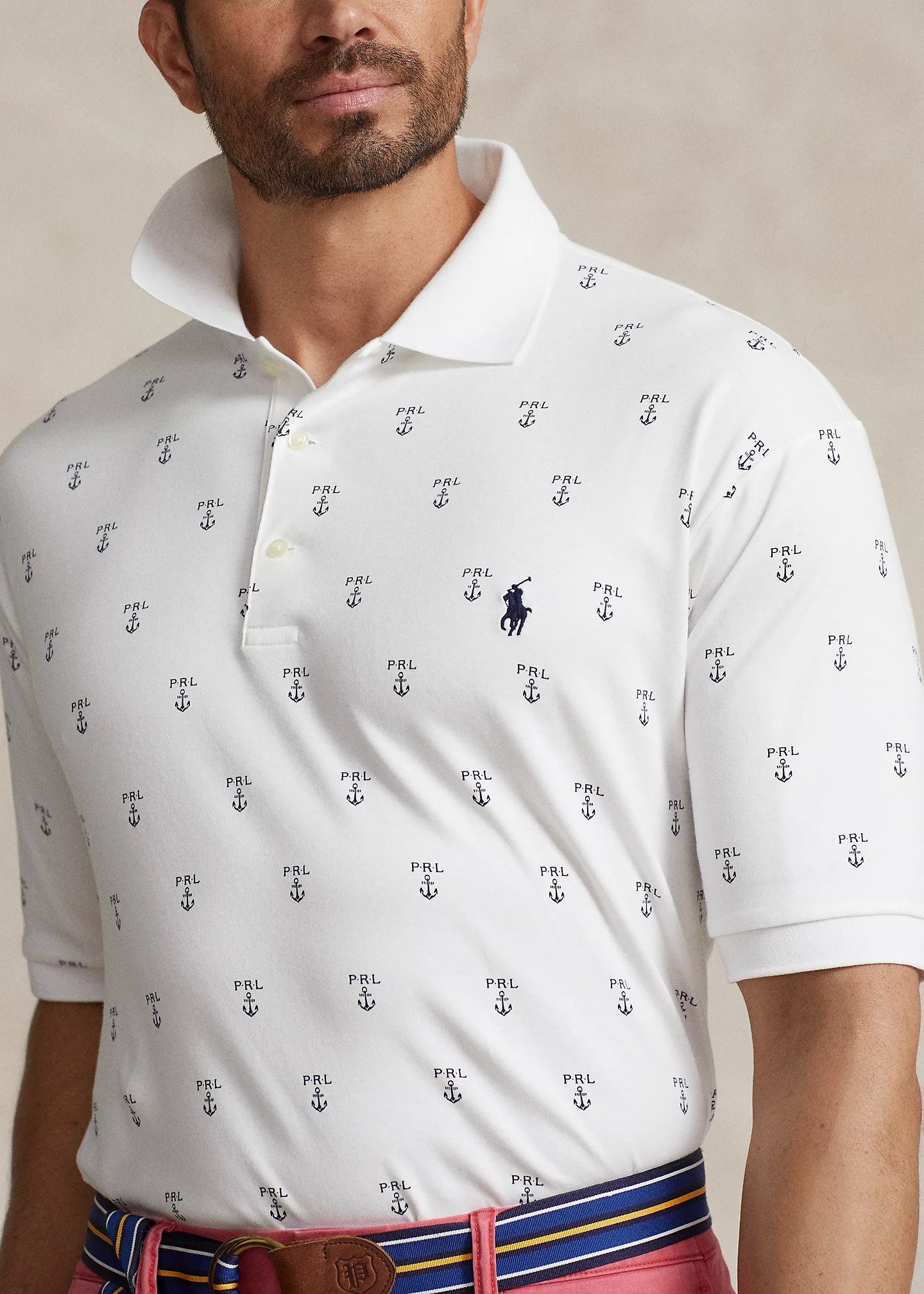 Anchor-Logo Soft Cotton Polo Shirt