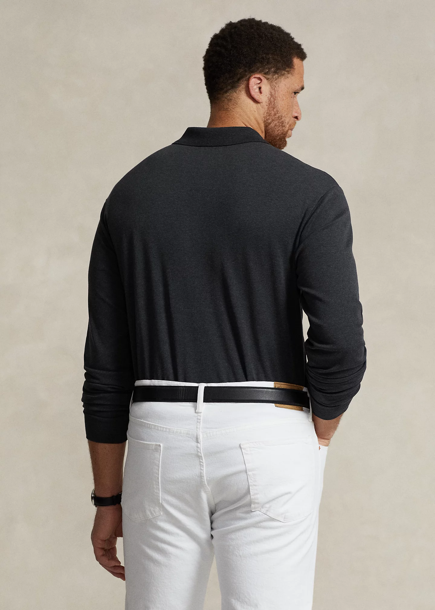 Soft Cotton Long-Sleeve Polo Shirt