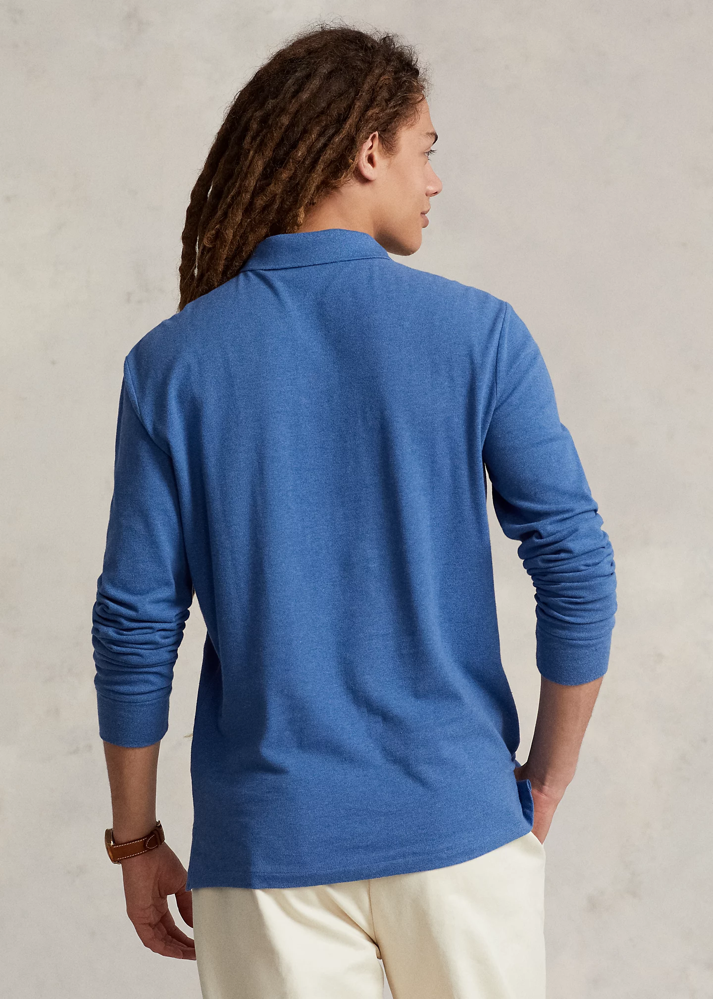 Mesh Long-Sleeve Polo Shirt �C All Fits