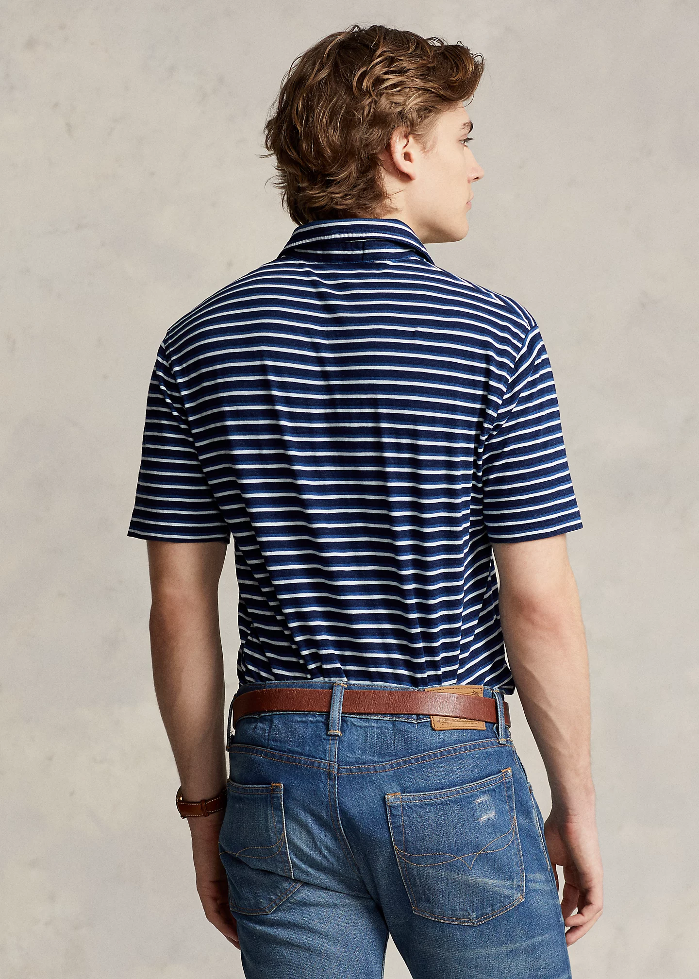 Classic Fit Striped Jersey Polo Shirt