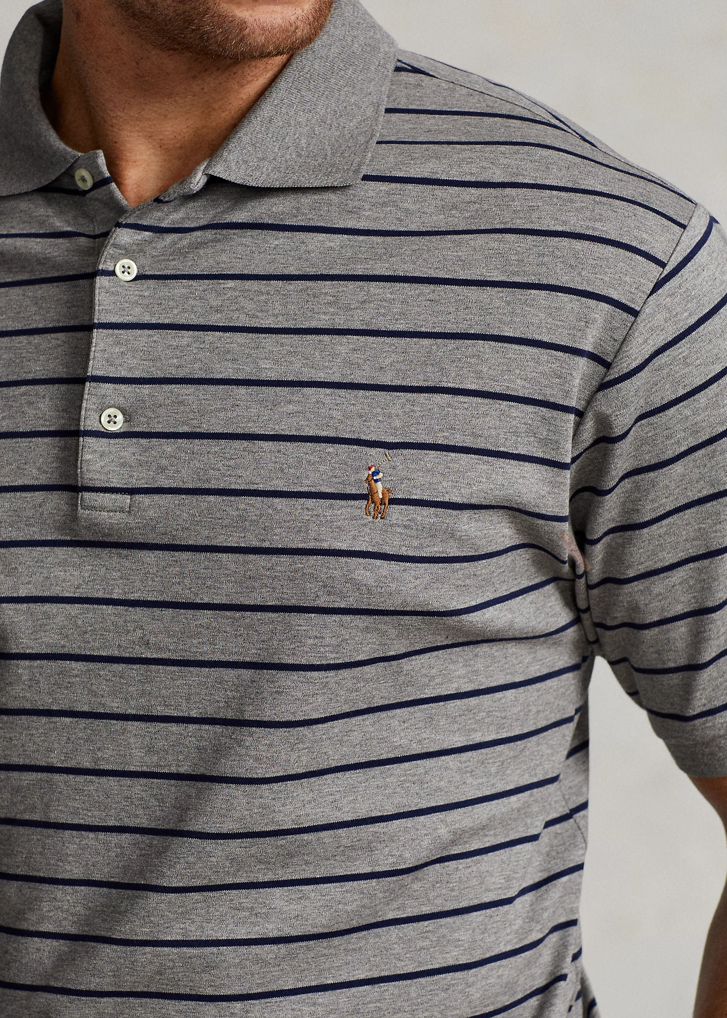 Striped Soft Cotton Polo Shirt