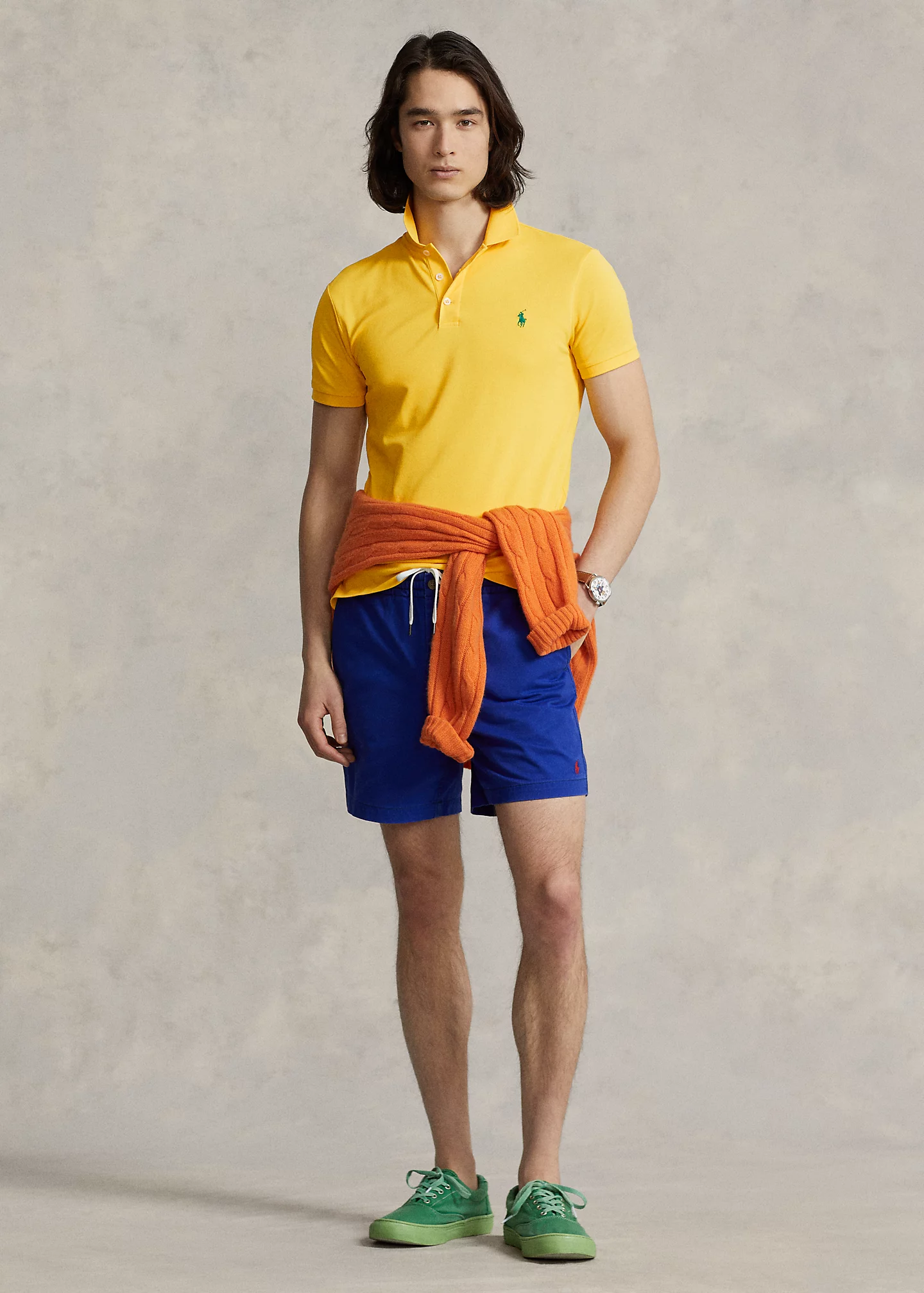 Slim Fit Stretch Mesh Polo Shirt