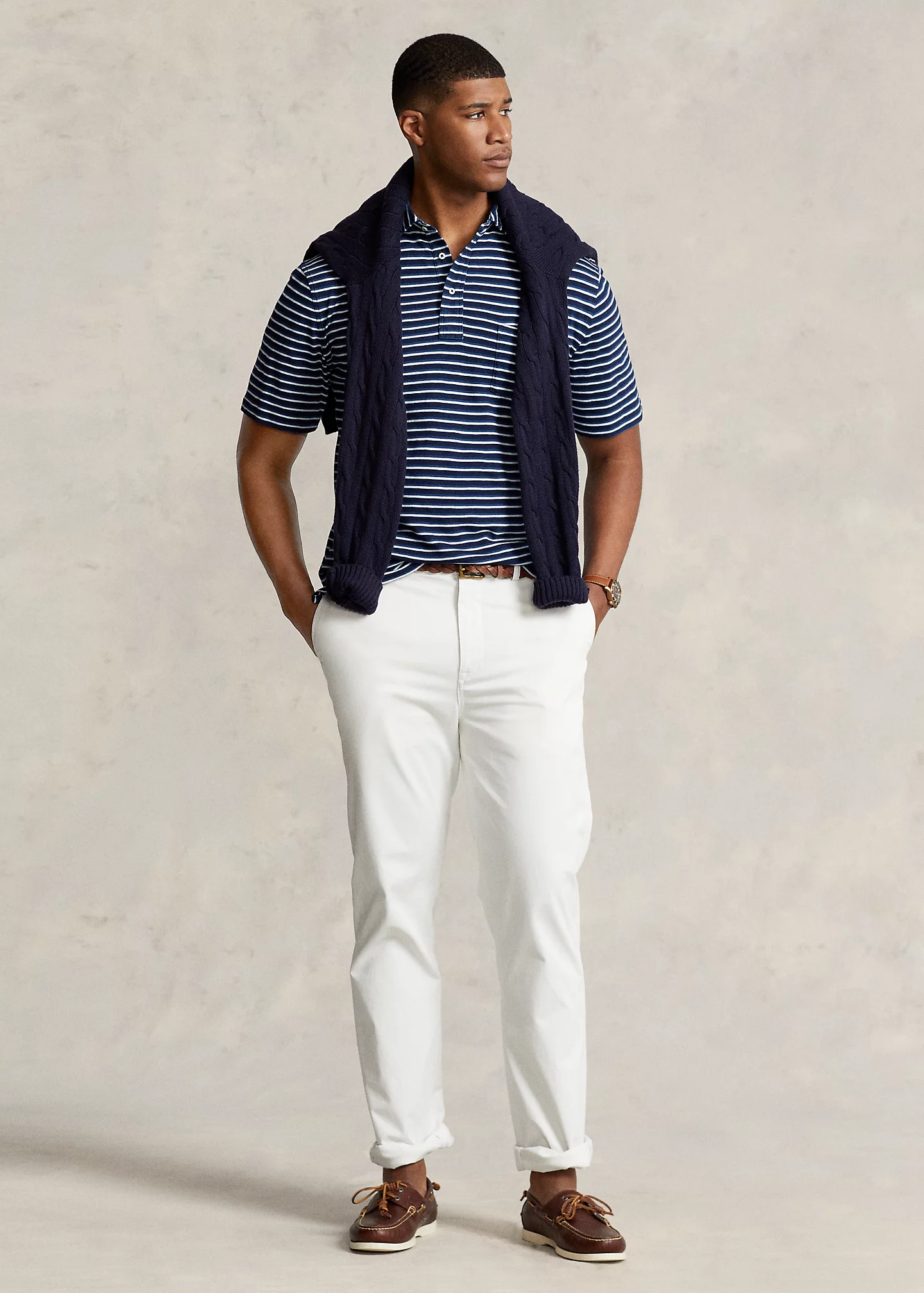 Striped Jersey Polo Shirt