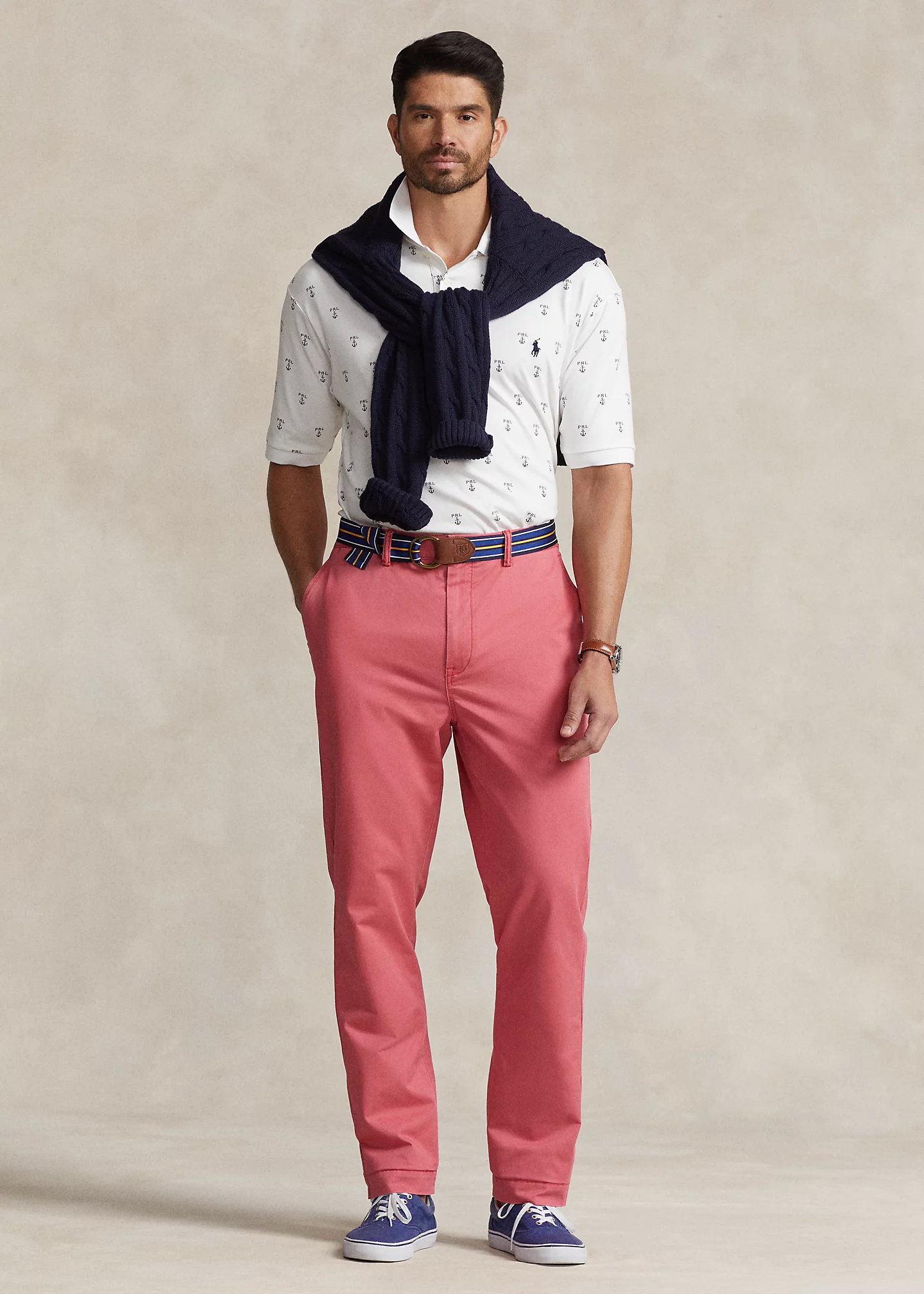 Anchor-Logo Soft Cotton Polo Shirt