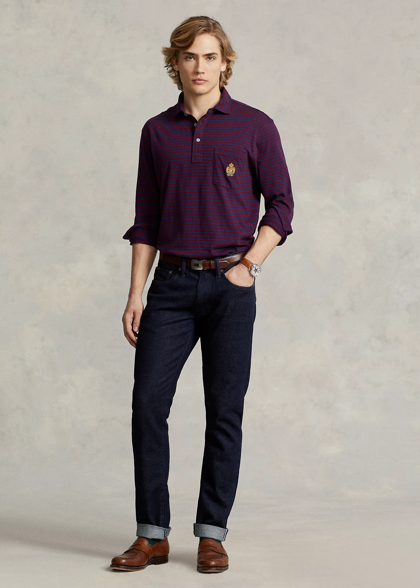 Standard Fit Polo Crest Lisle Polo Shirt