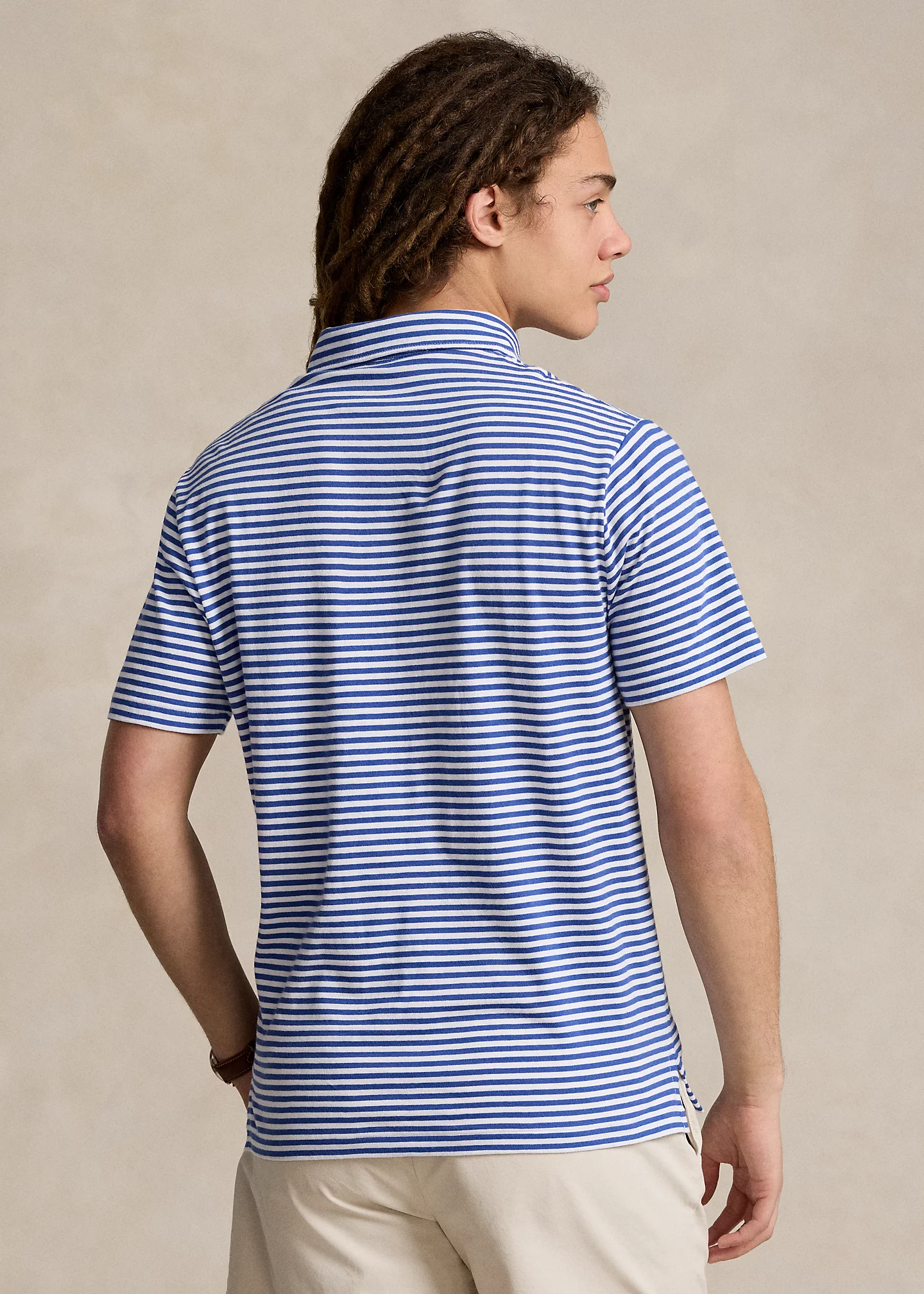 Classic Fit Striped Lisle Polo Shirt