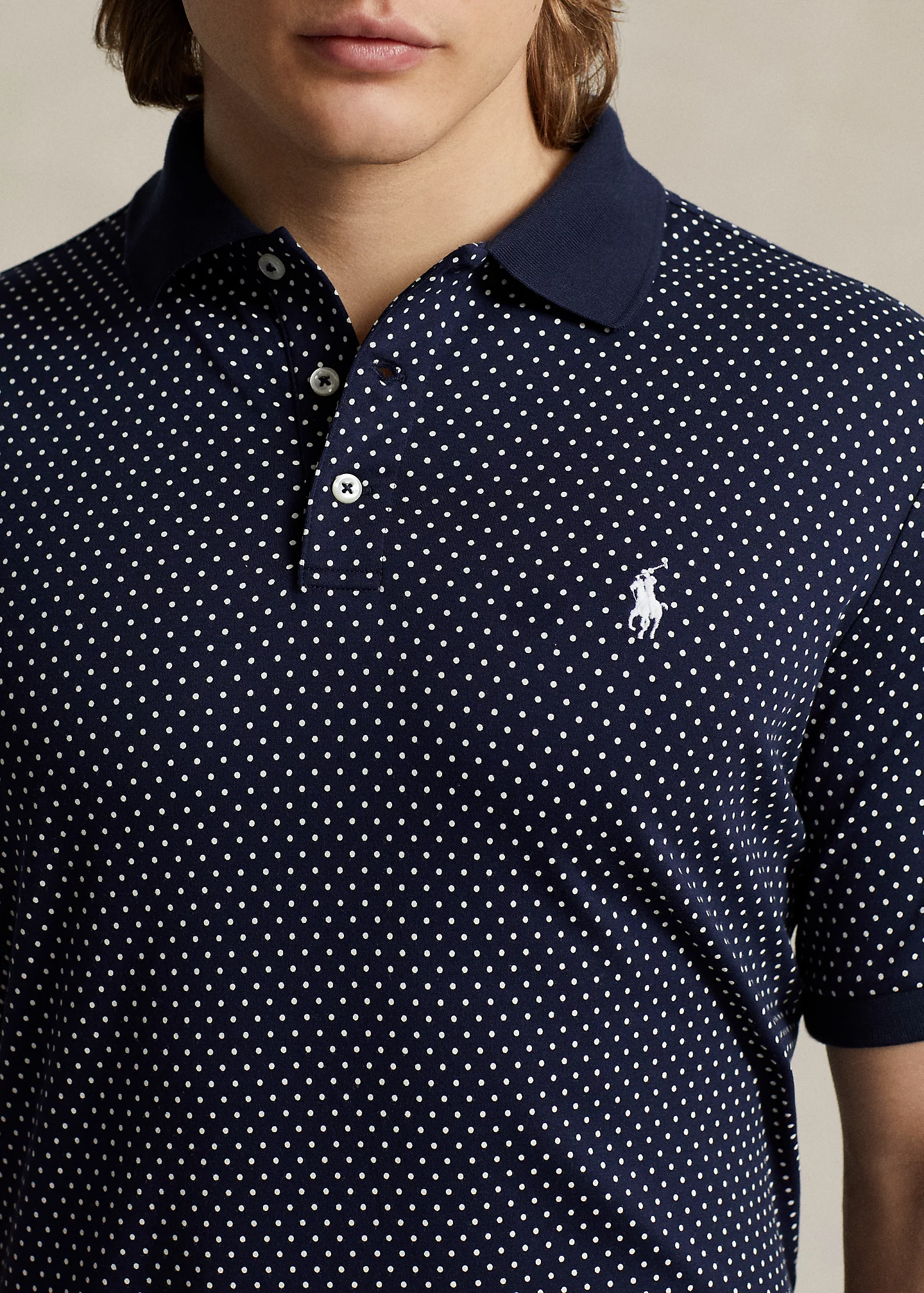 Classic Fit Dot Soft Cotton Polo Shirt