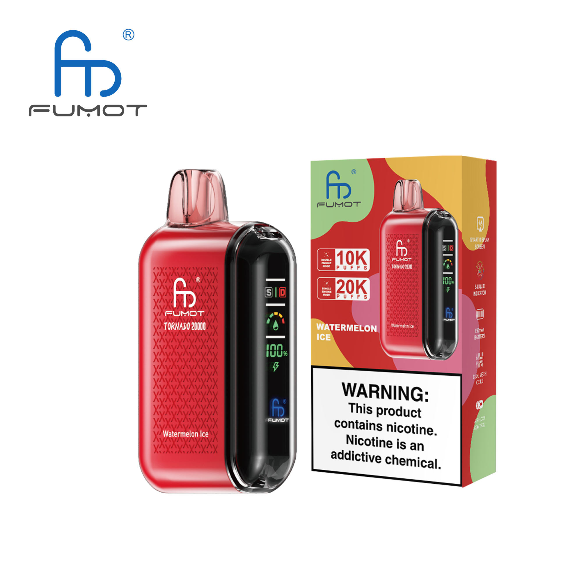 Fumot Tornado 20k Smart Screen Disposable device