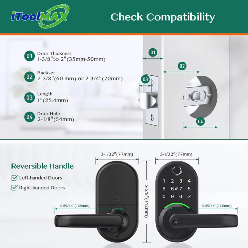 Keypad Smart Door Lock with Handle