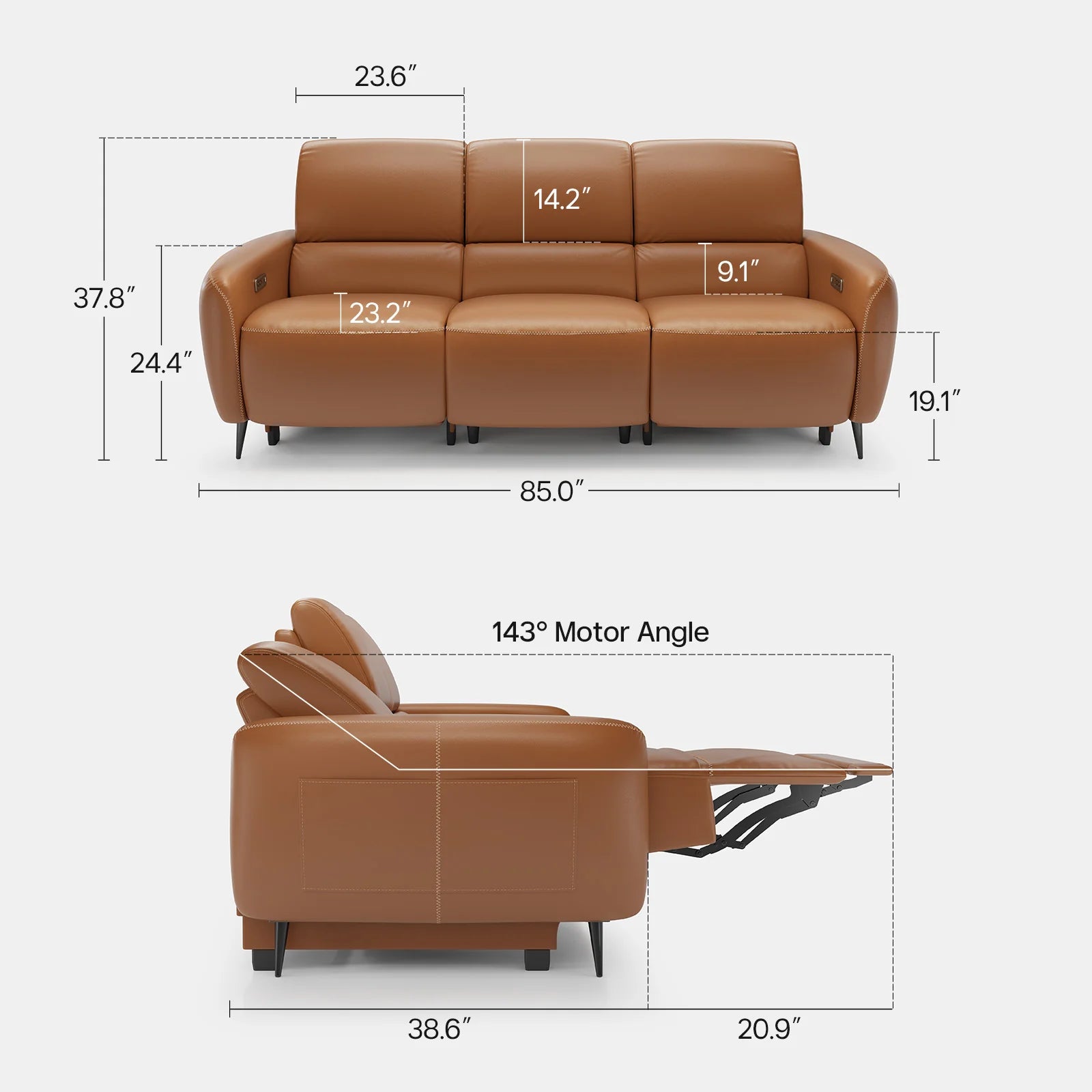 AeroStretch Power Zero Recliner Sofa
