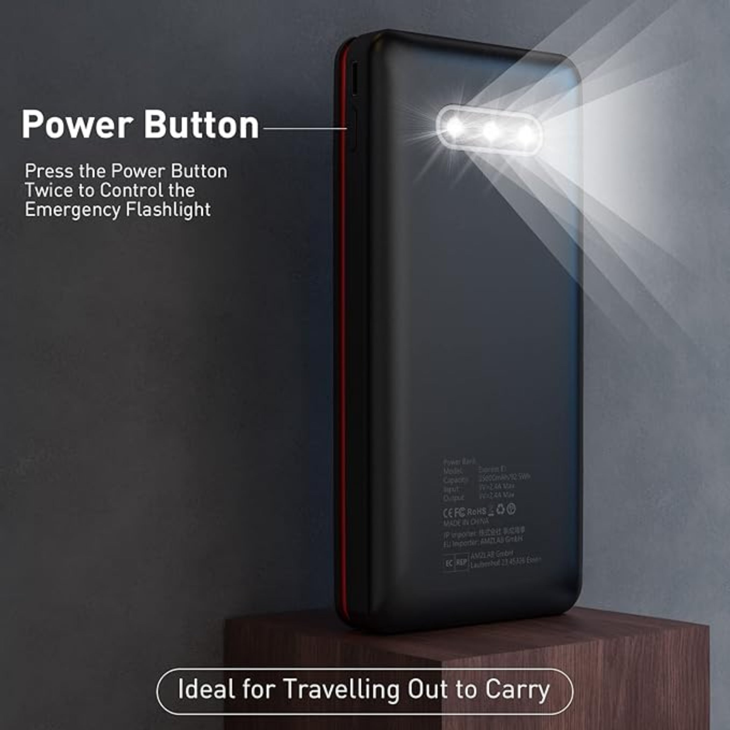 Portable Charger Power Bank 25000mAh, Fast Charging USB C with 3 Outputs & 2 Inputs & Flashlight, Ultra High Capacity External Battery Pack for Cell Phone Compatible with iPhone, Samsung, Android etc