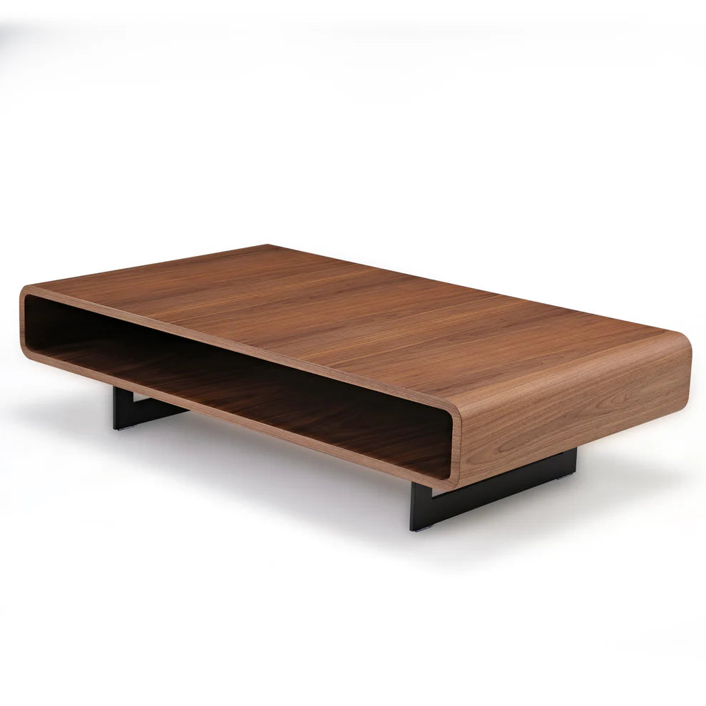 Walnut Rounded Retangular Coffee Table