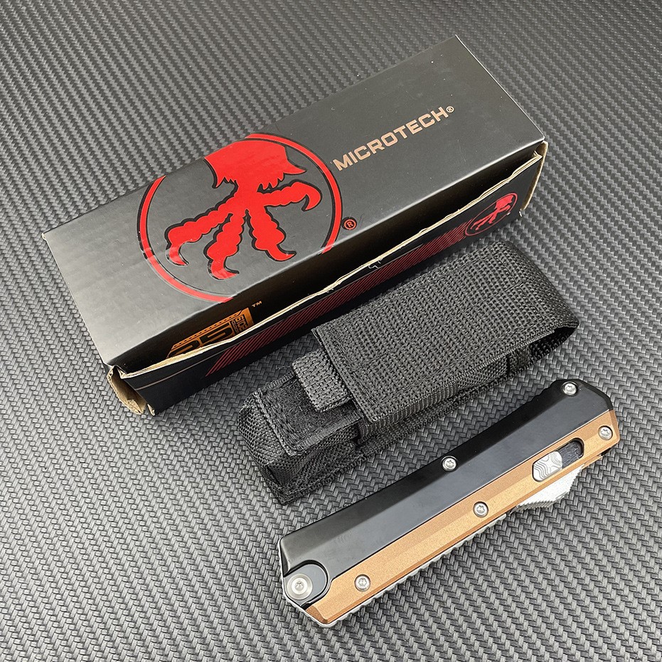 Microtech Glykon Bayonet Tri-Slide Double Edge OTF Knife (SV-RD)