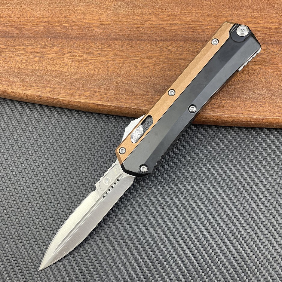 Microtech Glykon Bayonet Tri-Slide Double Edge OTF Knife (SV-RD)