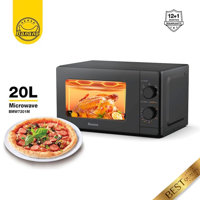 Banana 20L - Microwave Oven With Timer - 700Watts - Black