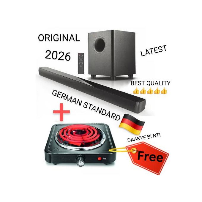 Jvc GERMAN - New Edition Original Powerful Ultra-Modern Wireless SoundBar Subwoofer - Black ( GERMAN STANDARD )