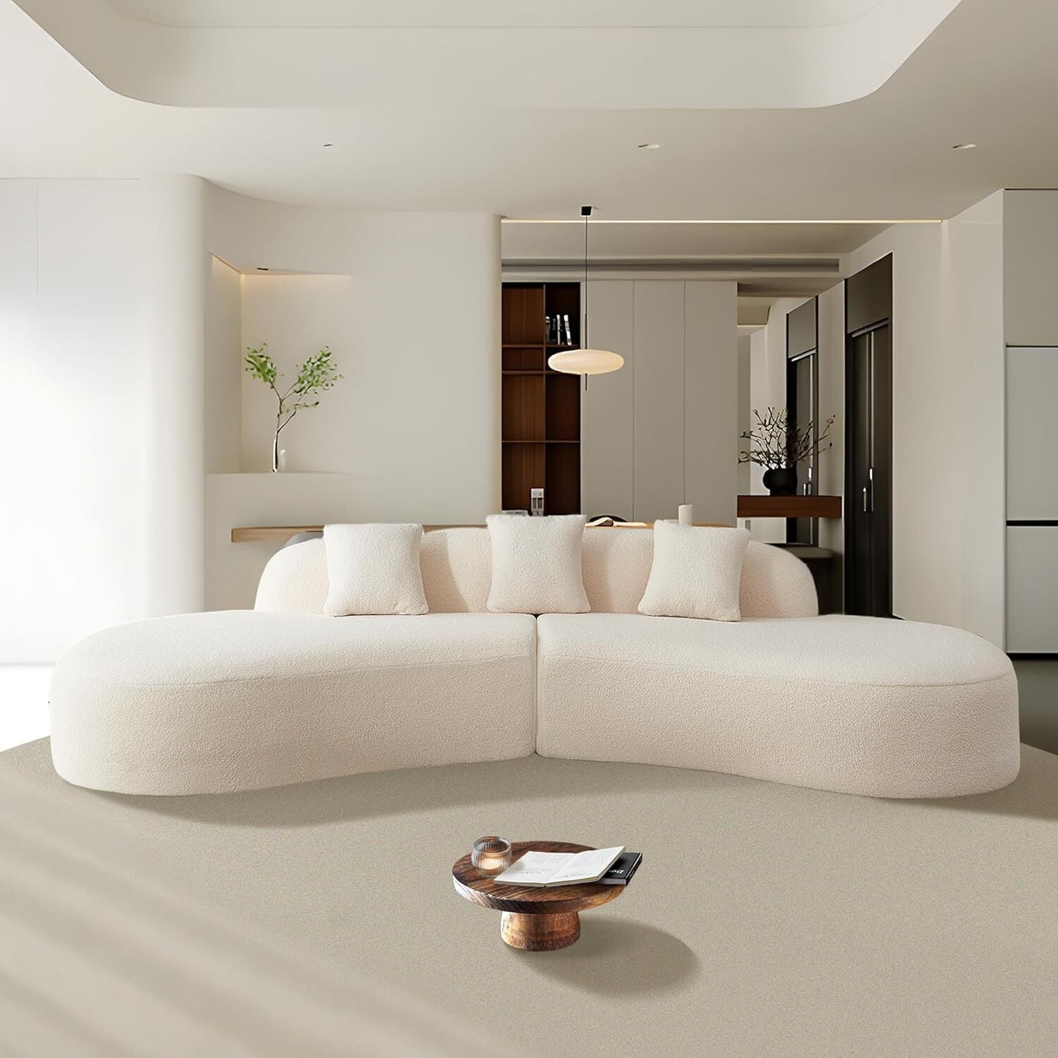 5 Seat Modern Curved Sectional Sofa No Assembly Require