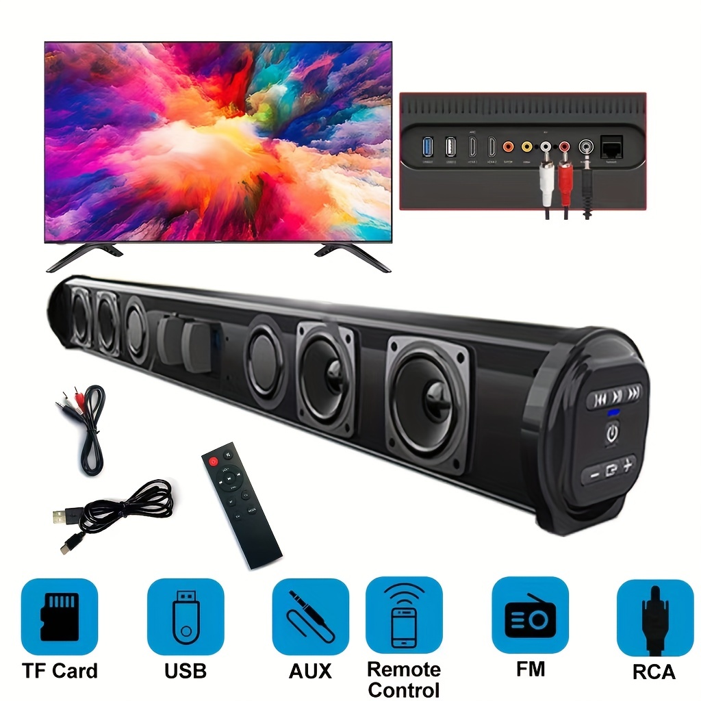 20W TV Sound Bar Wired And Wireless BT-compatible Home Surround SoundBar For PC Theater TV Speaker