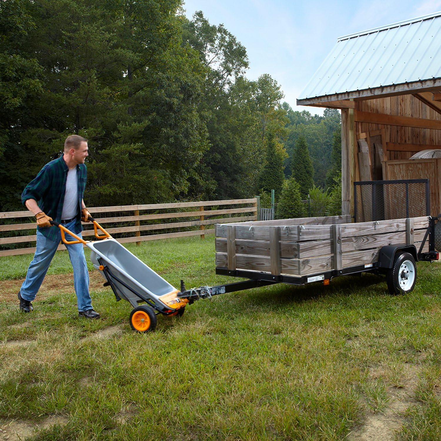 💥 Limited-Time Offer💥Worx WG050 8 in 1 Aerocart Garden Trolley/Wheelbarrow Heavy Duty