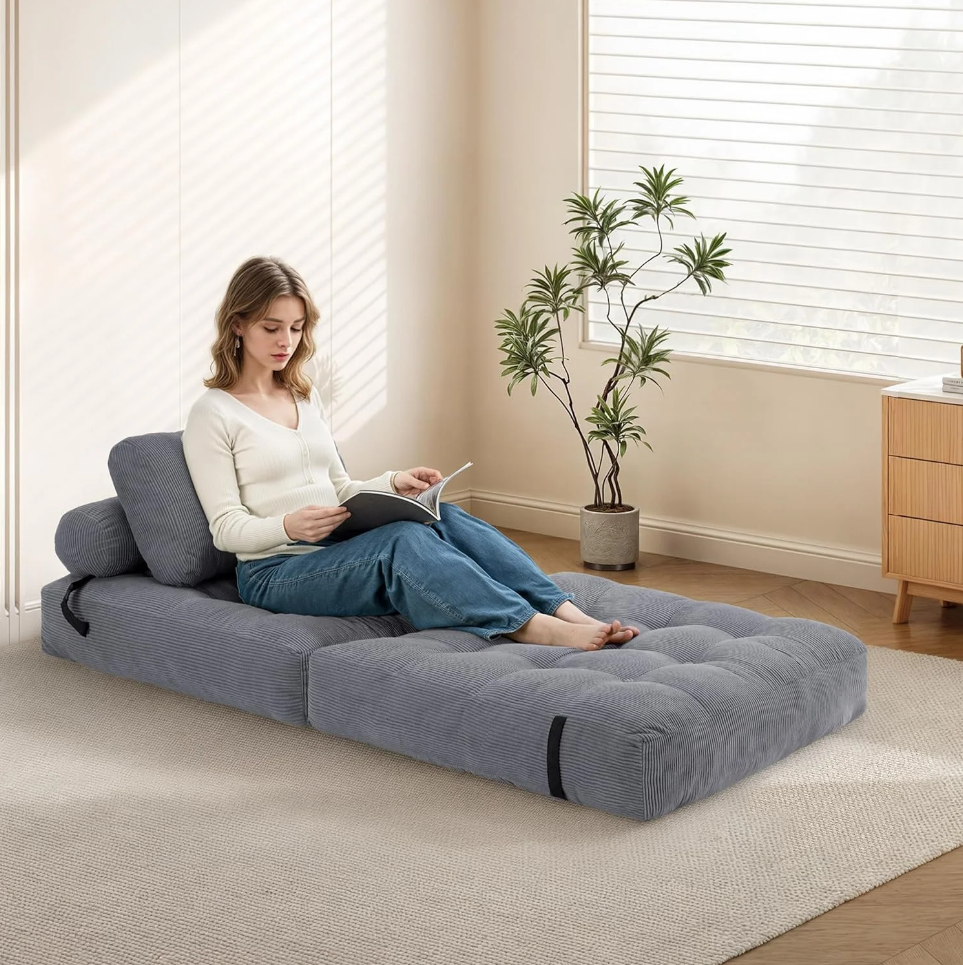 🔥Hot Sale 50% Off🔥Upgraded Convertible Folding Sofa Bed - With Backrest and Pillows
