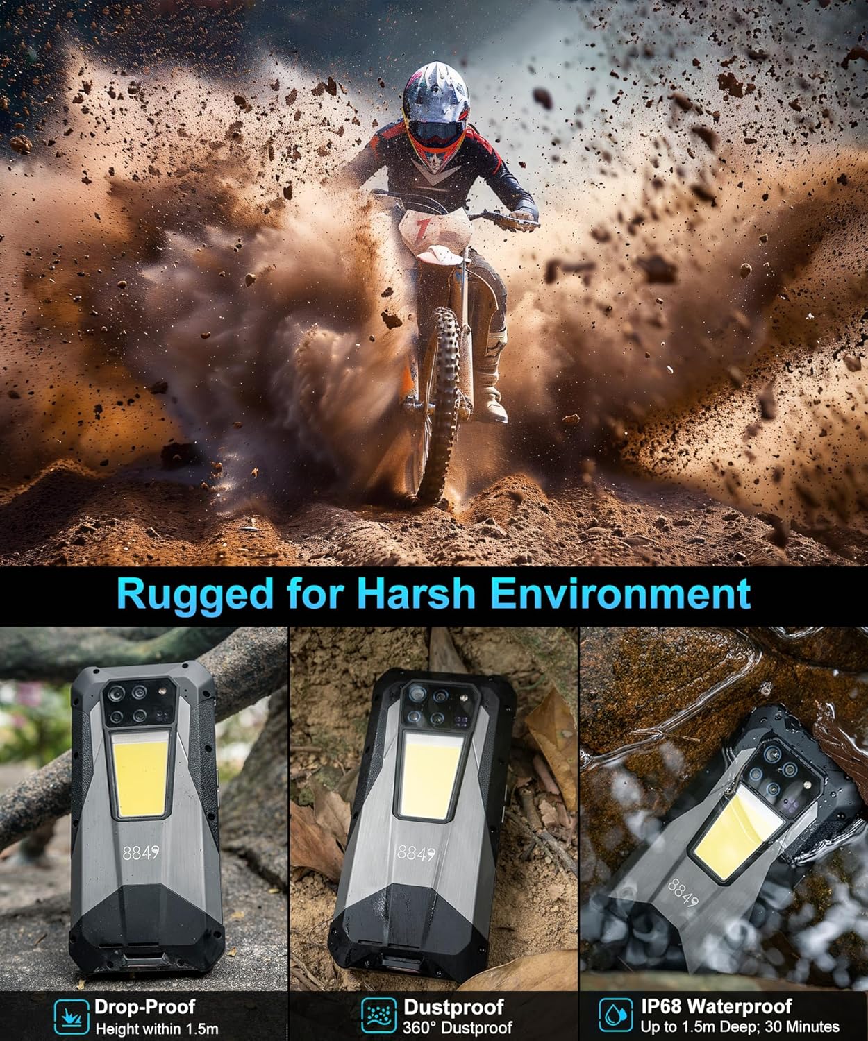 8849 Tank 3 Pro Rugged Smartphone Rugged Projector Phone 5G Android14 Phon 6.79"