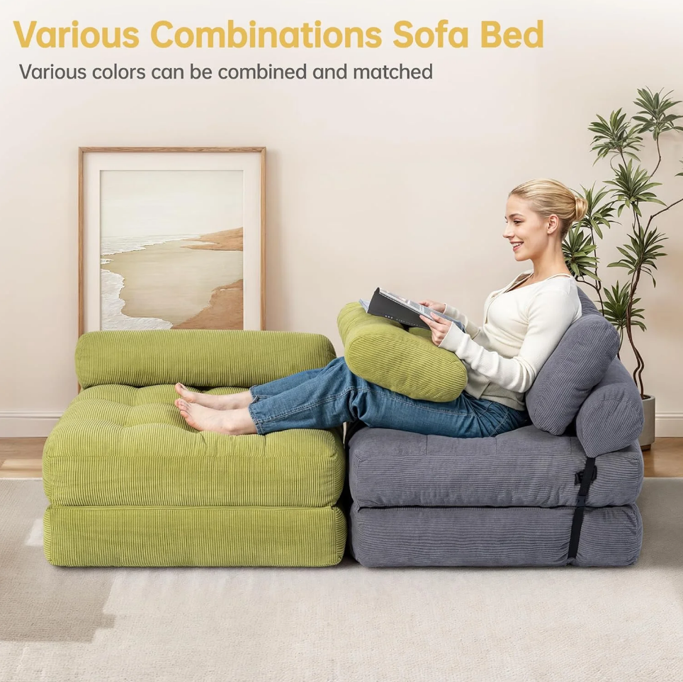 🔥Hot Sale 50% Off🔥Upgraded Convertible Folding Sofa Bed - With Backrest and Pillows