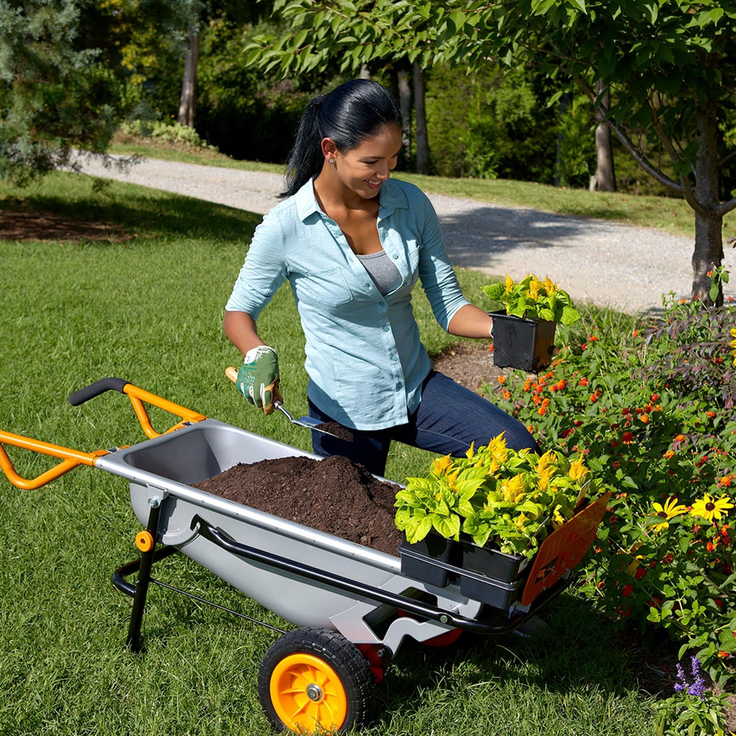 💥 Limited-Time Offer💥Worx WG050 8 in 1 Aerocart Garden Trolley/Wheelbarrow Heavy Duty