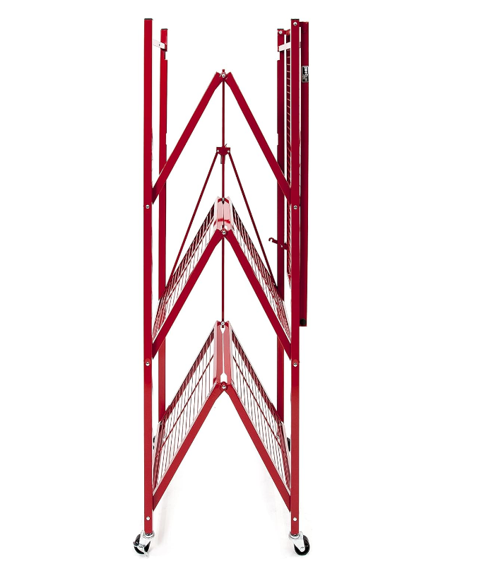 💝Four-tier heavy-duty foldable storage rack suitable for garages, pantries, basements, laundry rooms, warehouses