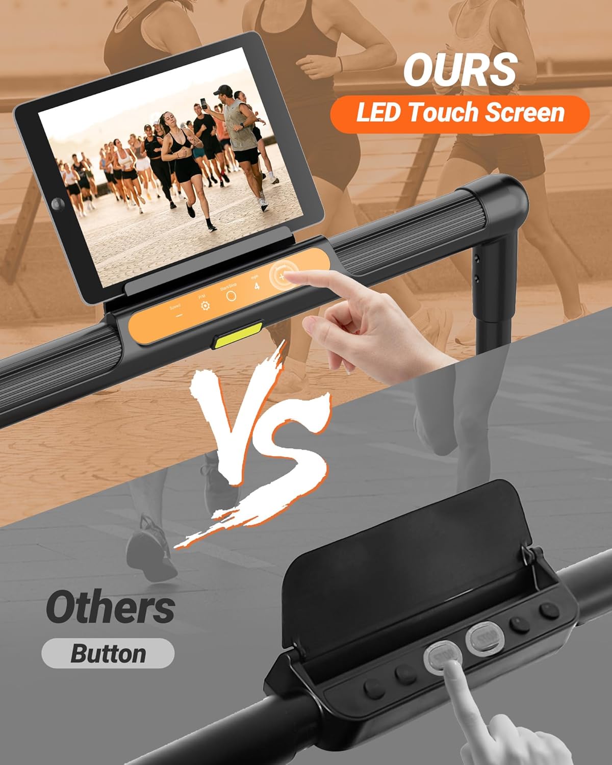 Walking Mat, 2.5 HP Under Desk, 2-in-1 Foldable, Suitable for Home Use, Walking Mat with Handlebars, 15" Wider Running Belt, with Remote Control and LED Touch Screen