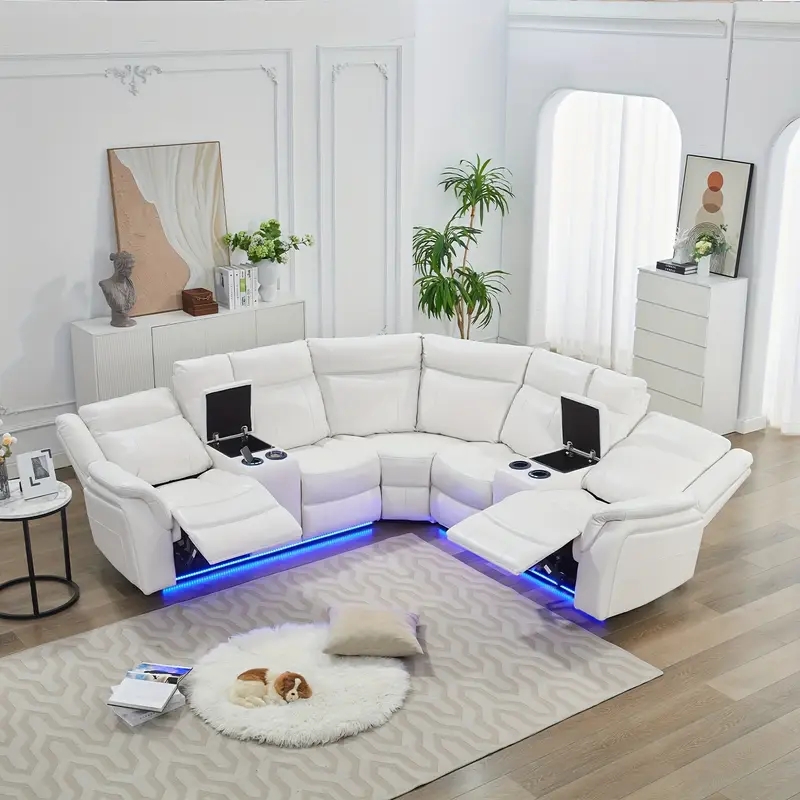 🎁Modern L-shaped electric recliner sofa