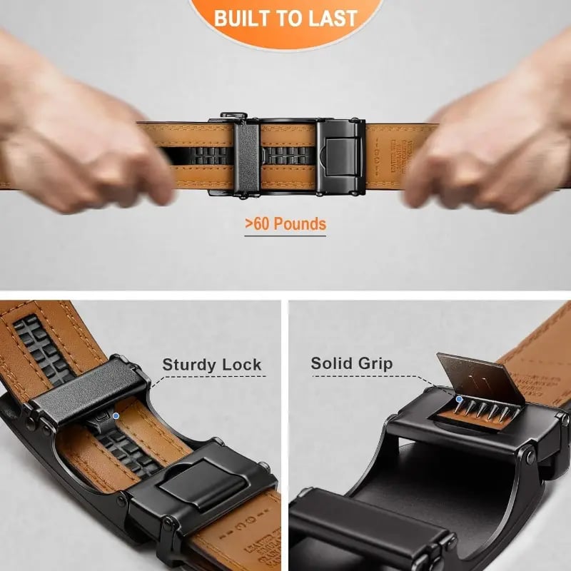 🔥Early Day Sale 49% OFF - Leather Ratchet Belt With Adjustable Buckle
