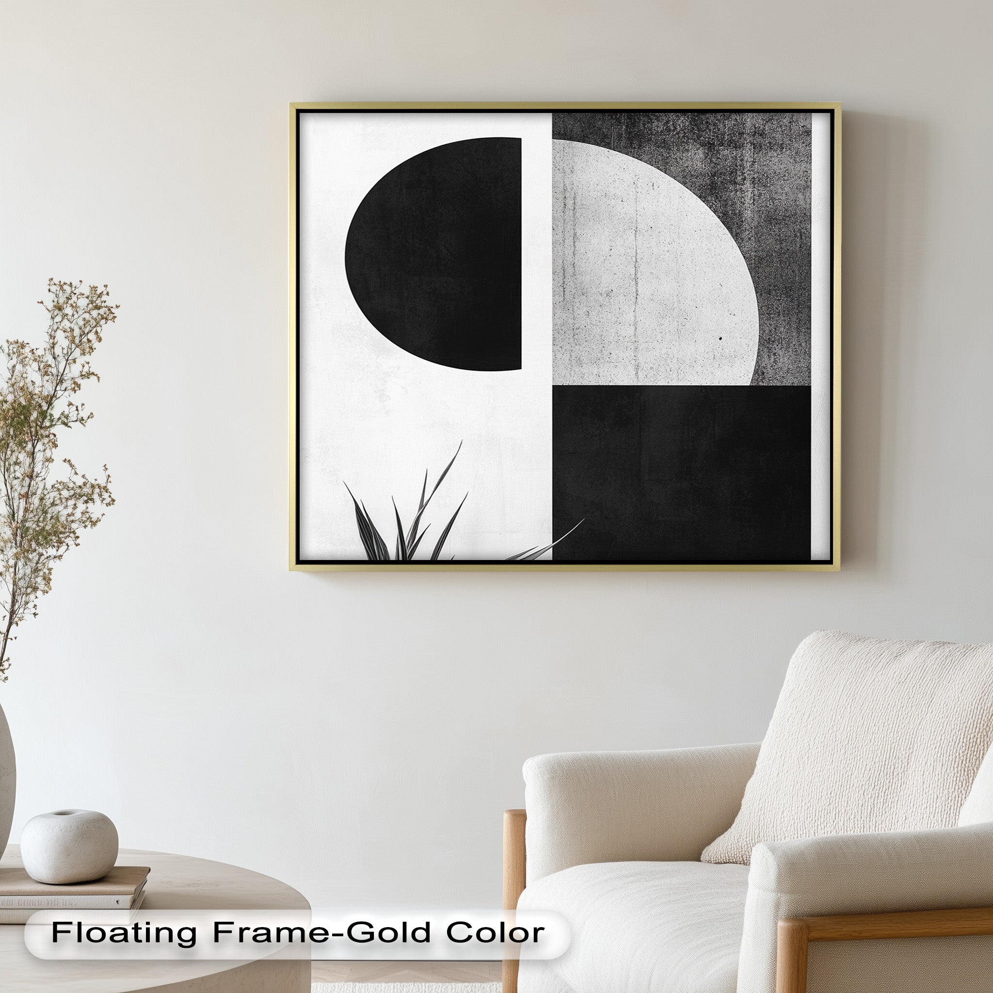 Modern Black and White - Abstract Oil Painting