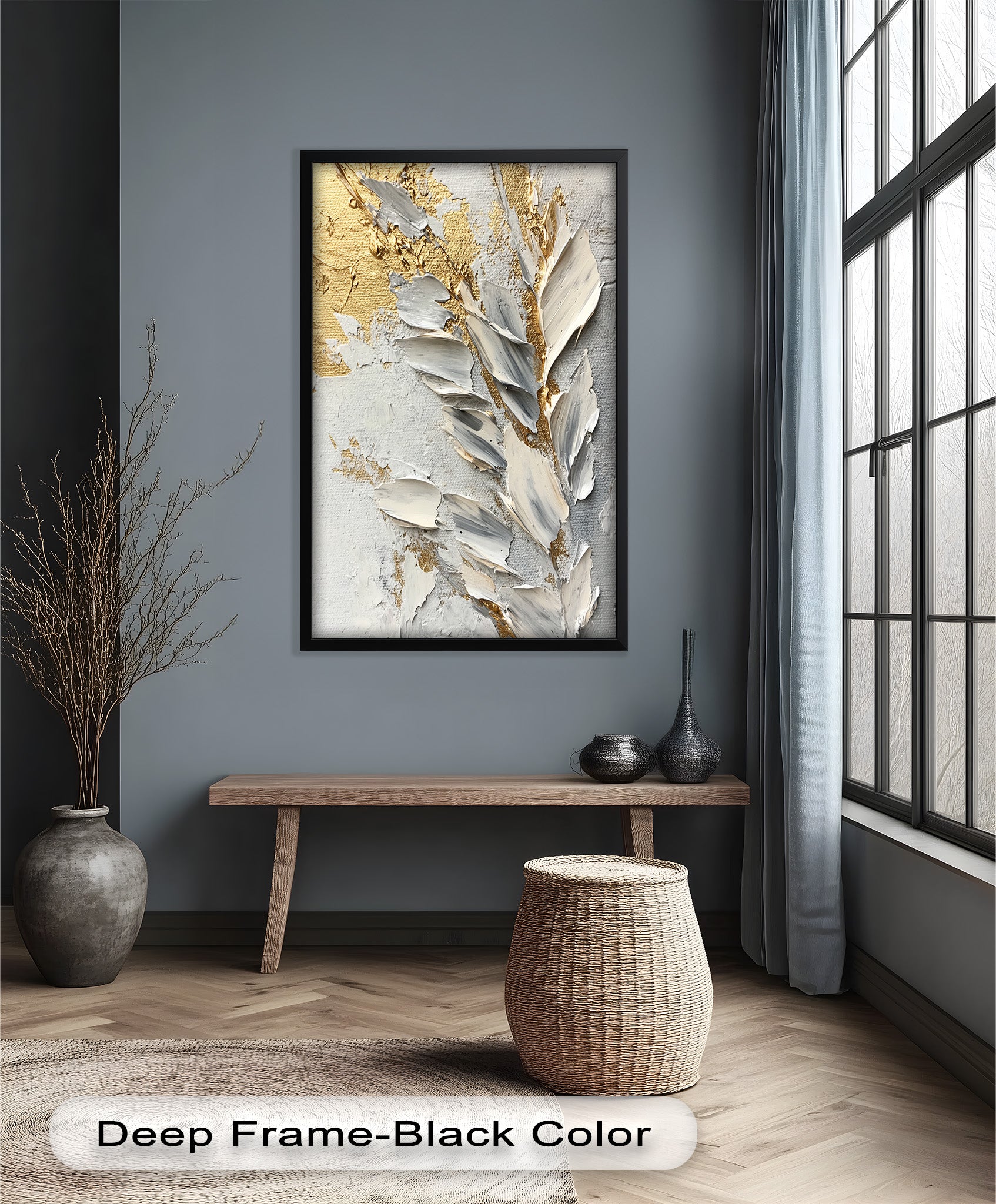 Golden Whisper – Neutral Abstract Oil Painting